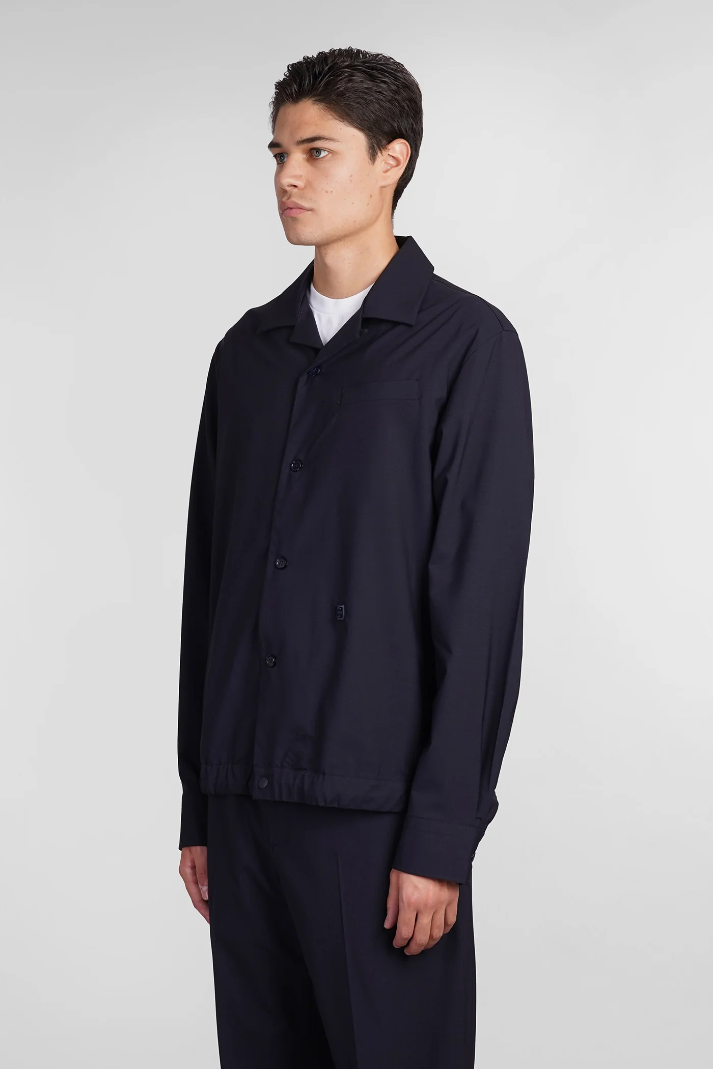 Casual jacket in blue wool - Image 4