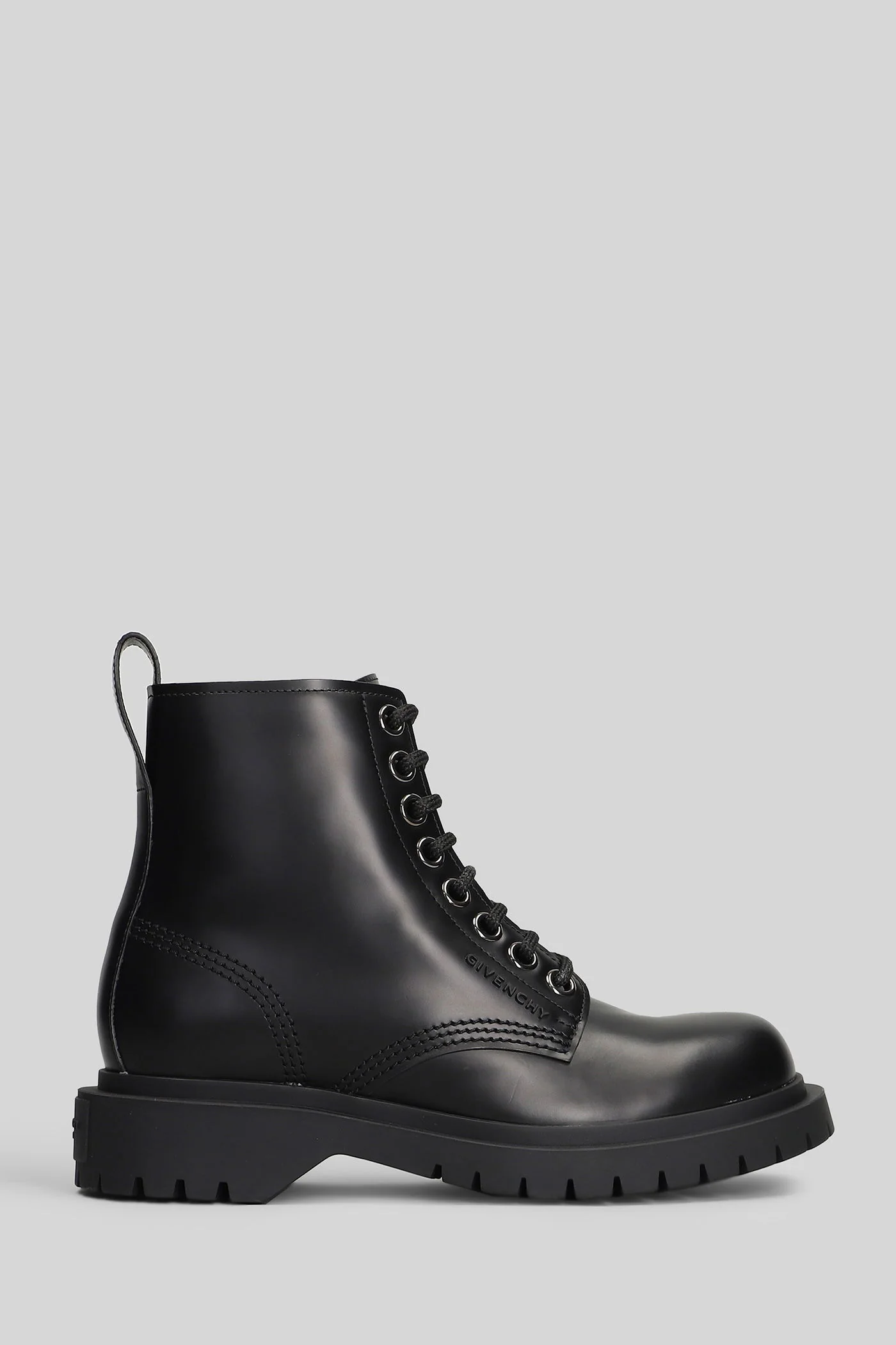 Lace up boot Combat boots in black leather
