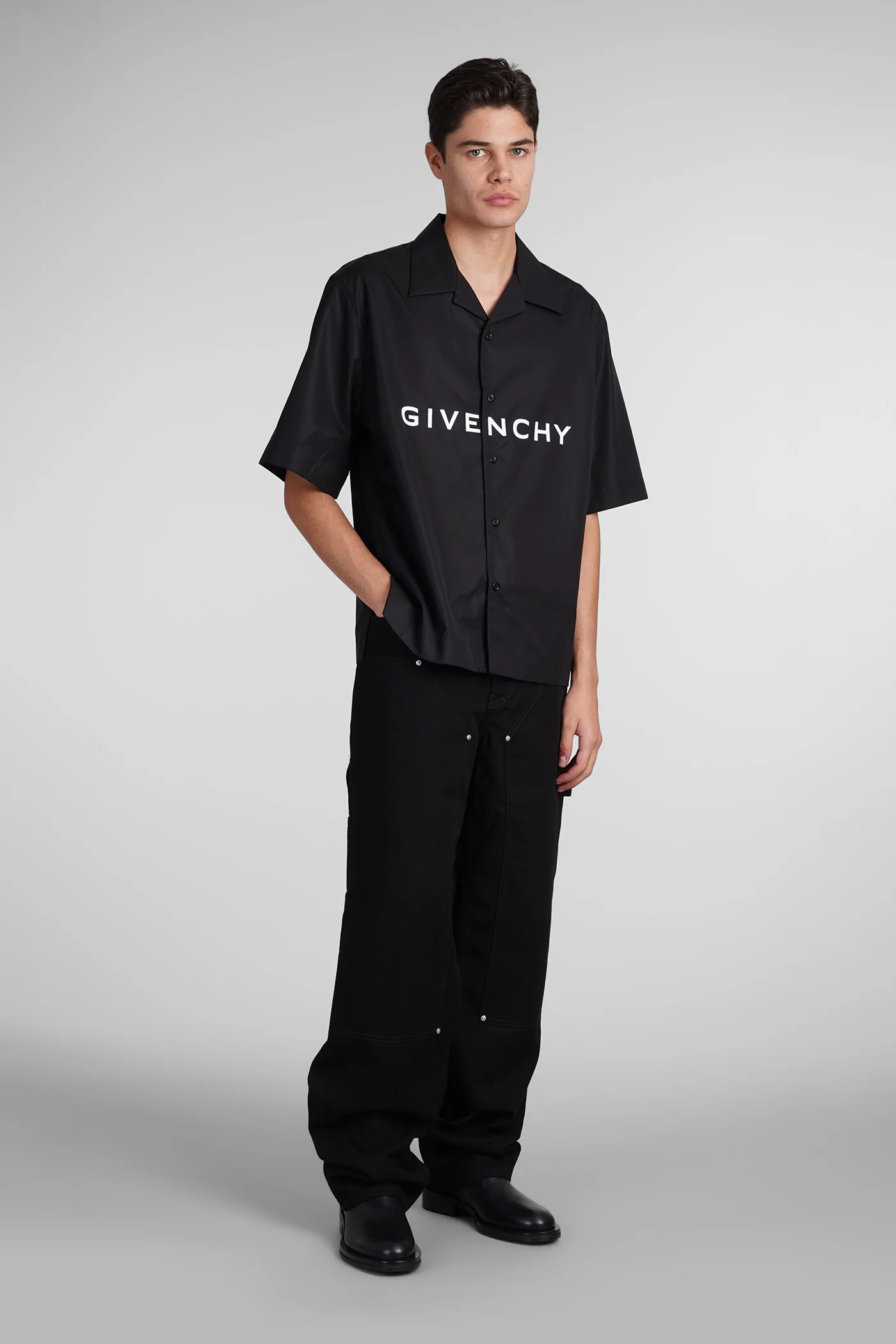 Shirt in black cotton - Image 2
