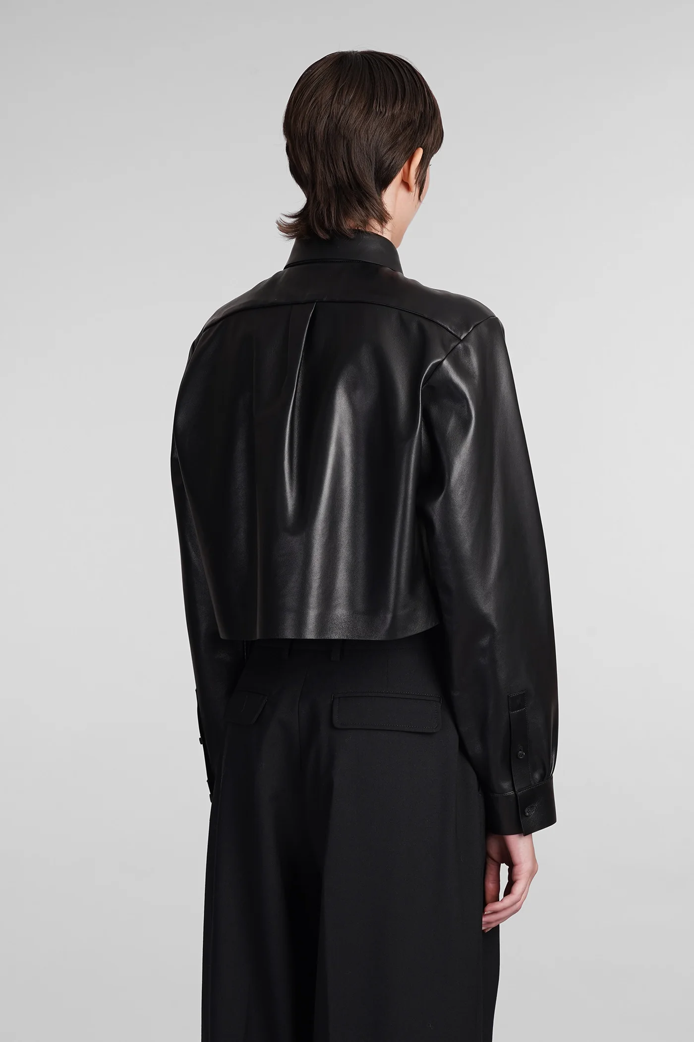 Shirt in black leather - Image 3
