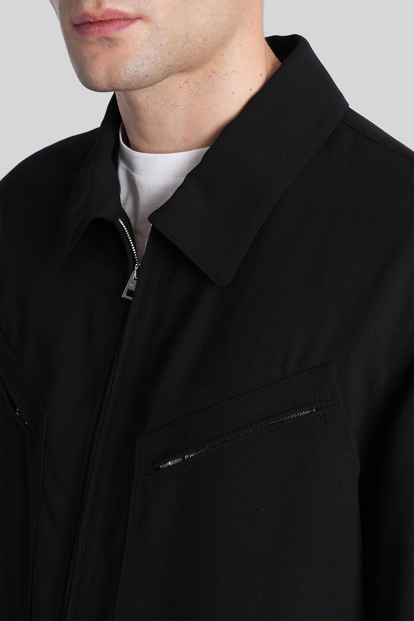 Shirt in black wool - Image 5