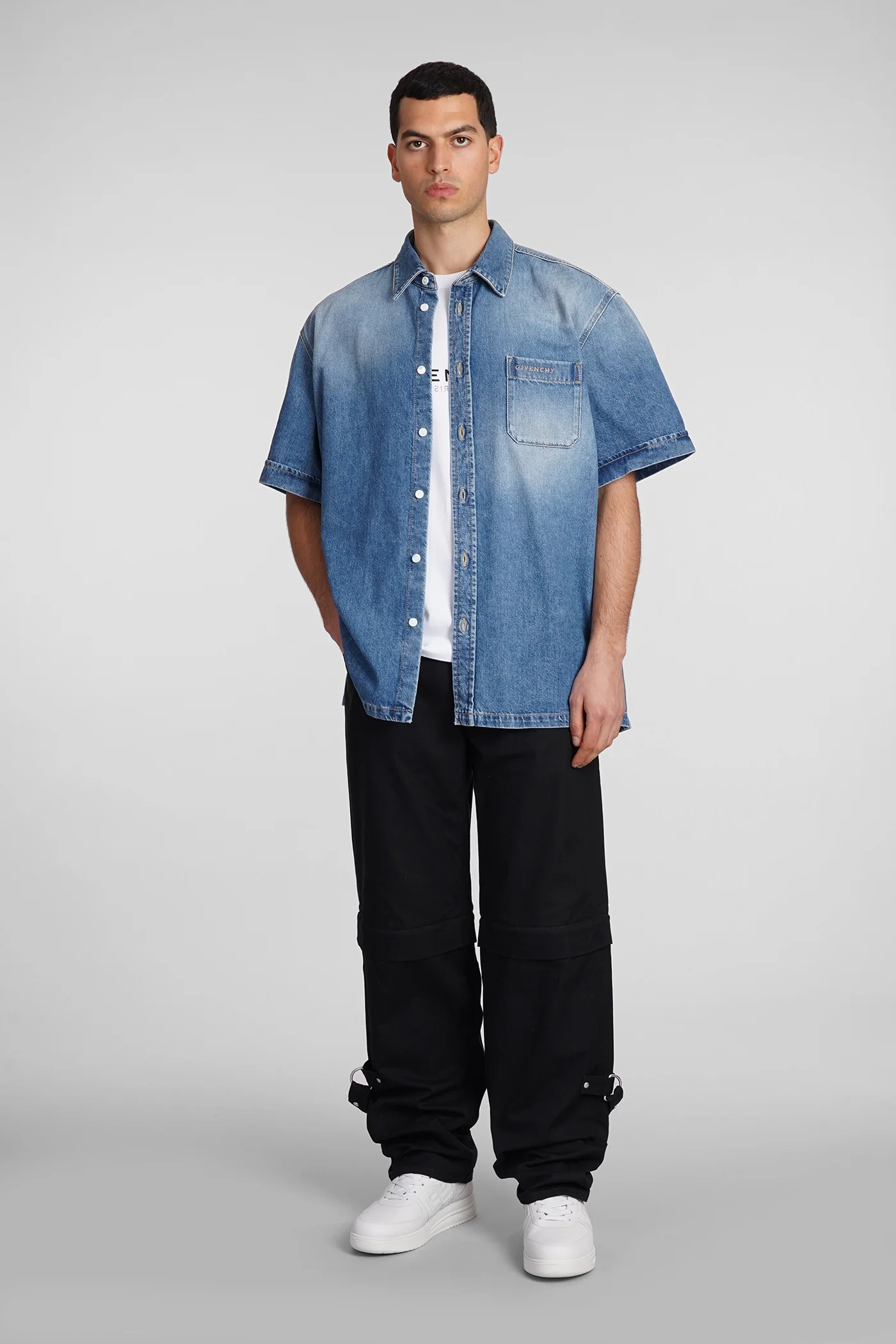 Shirt in blue cotton - Image 2