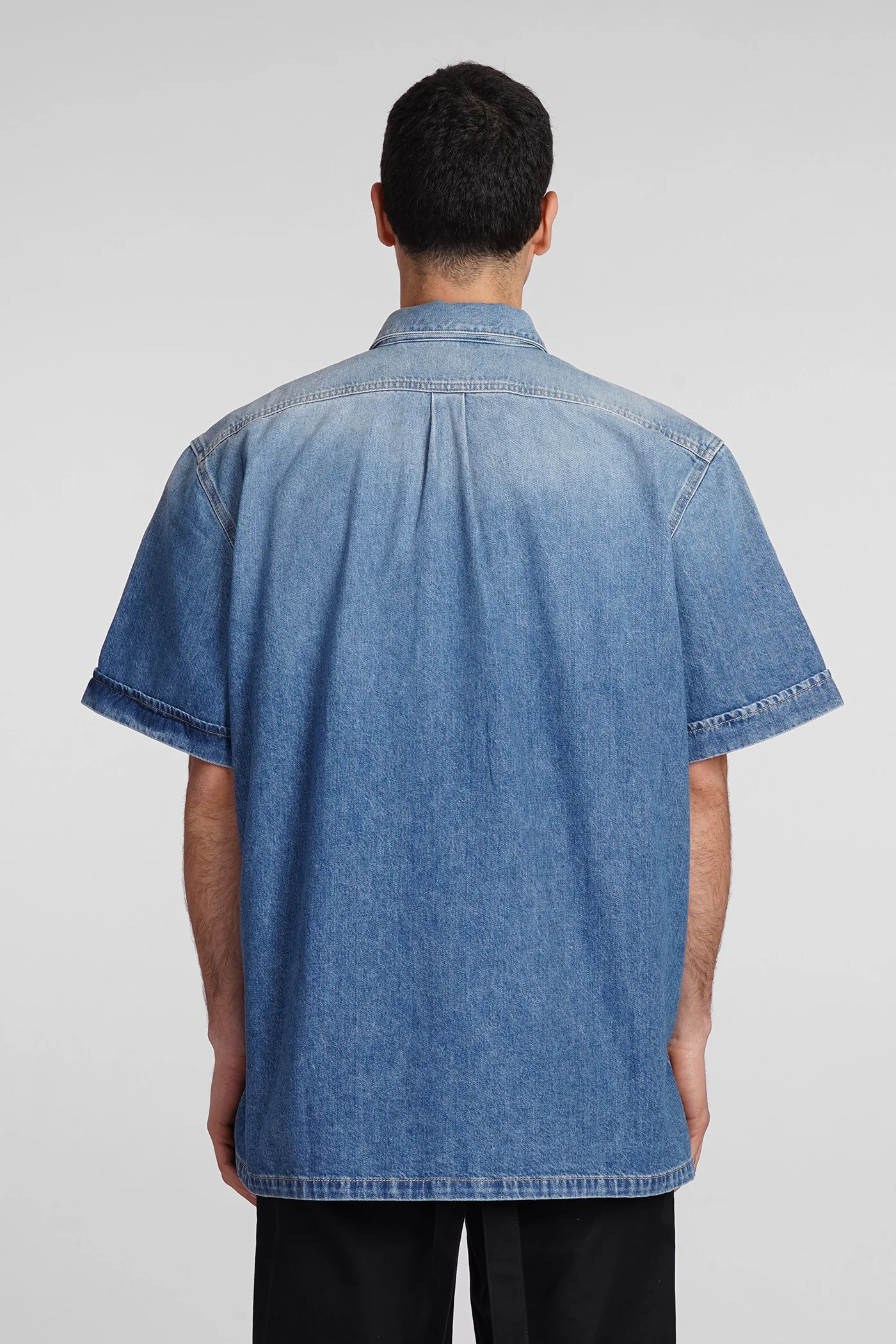 Shirt in blue cotton - Image 3