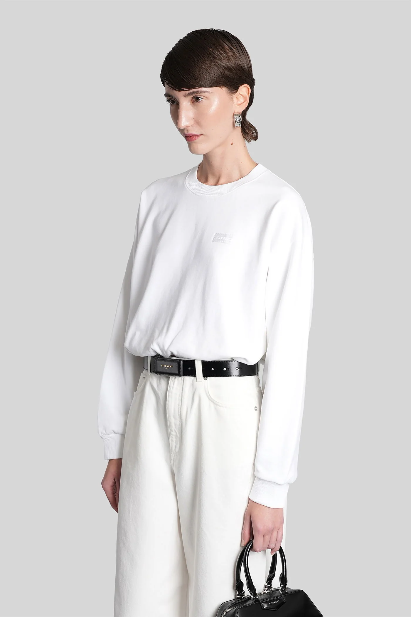 Sweatshirt in white cotton - Image 4