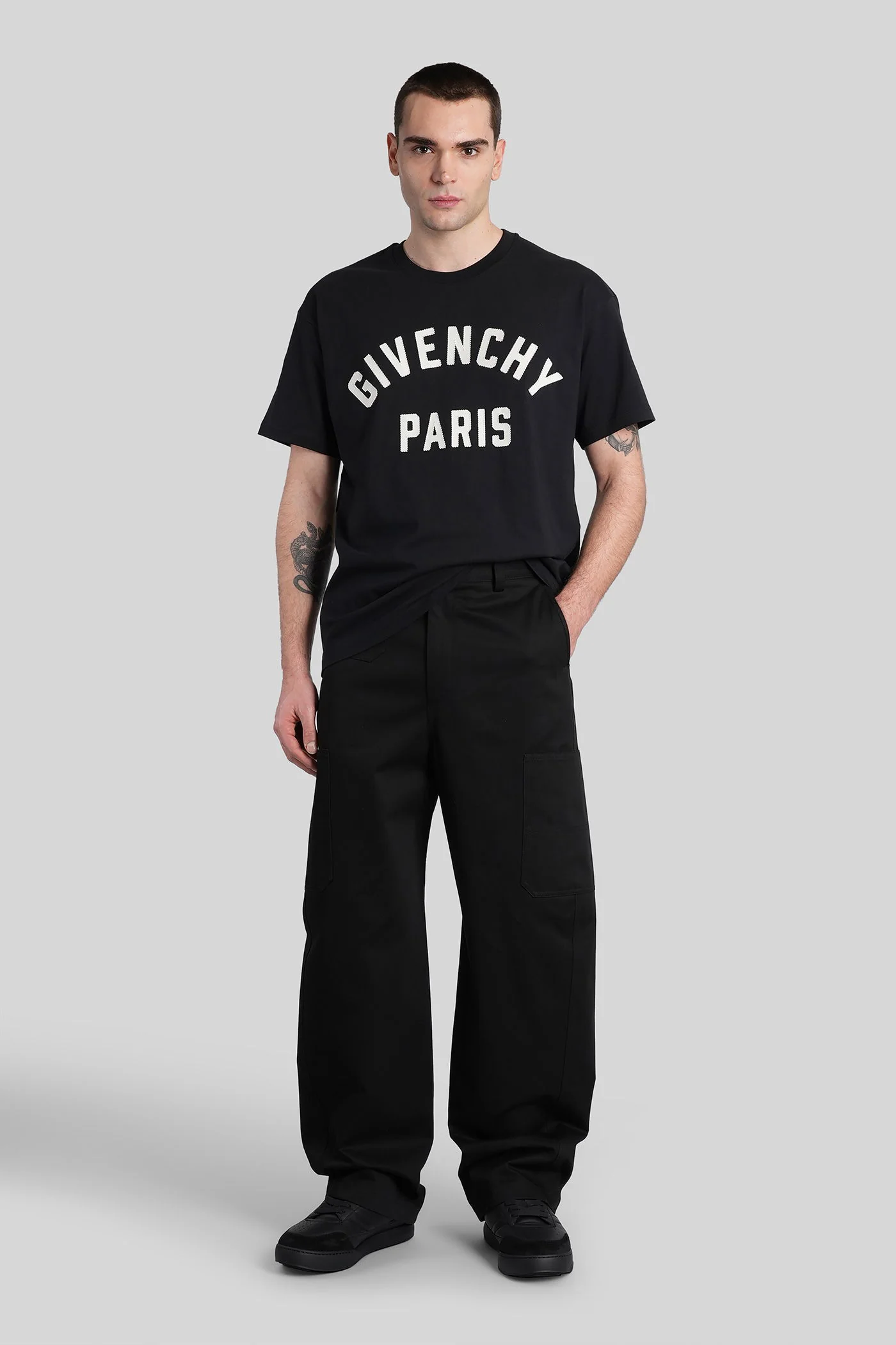 T-Shirt in black cotton - Image 2