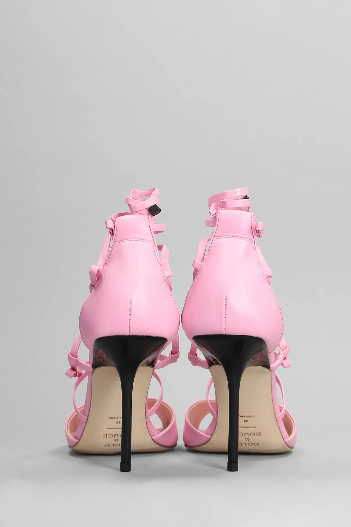 Laci Sandals in rose-pink leather - Image 4
