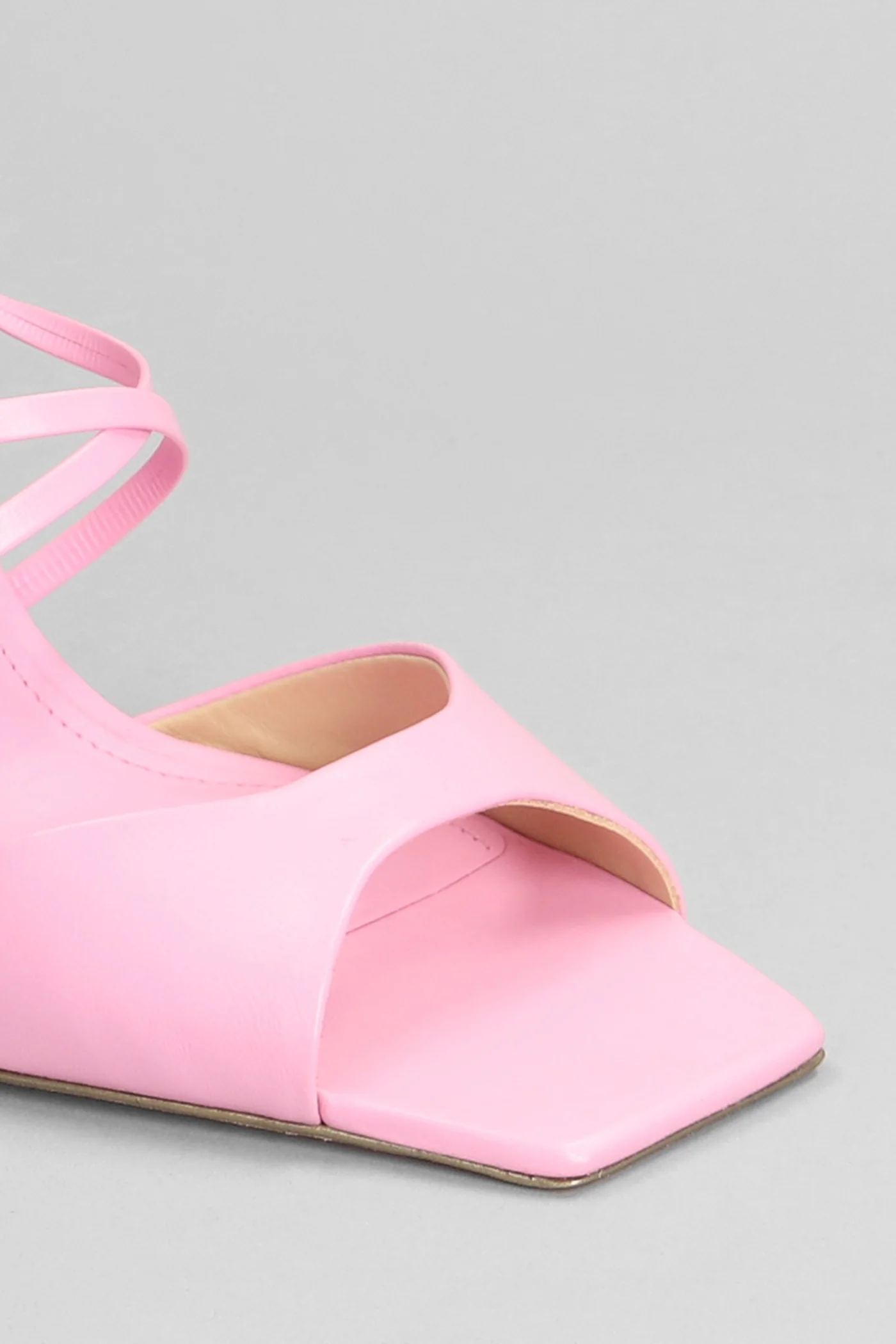 Laci Sandals in rose-pink leather - Image 5