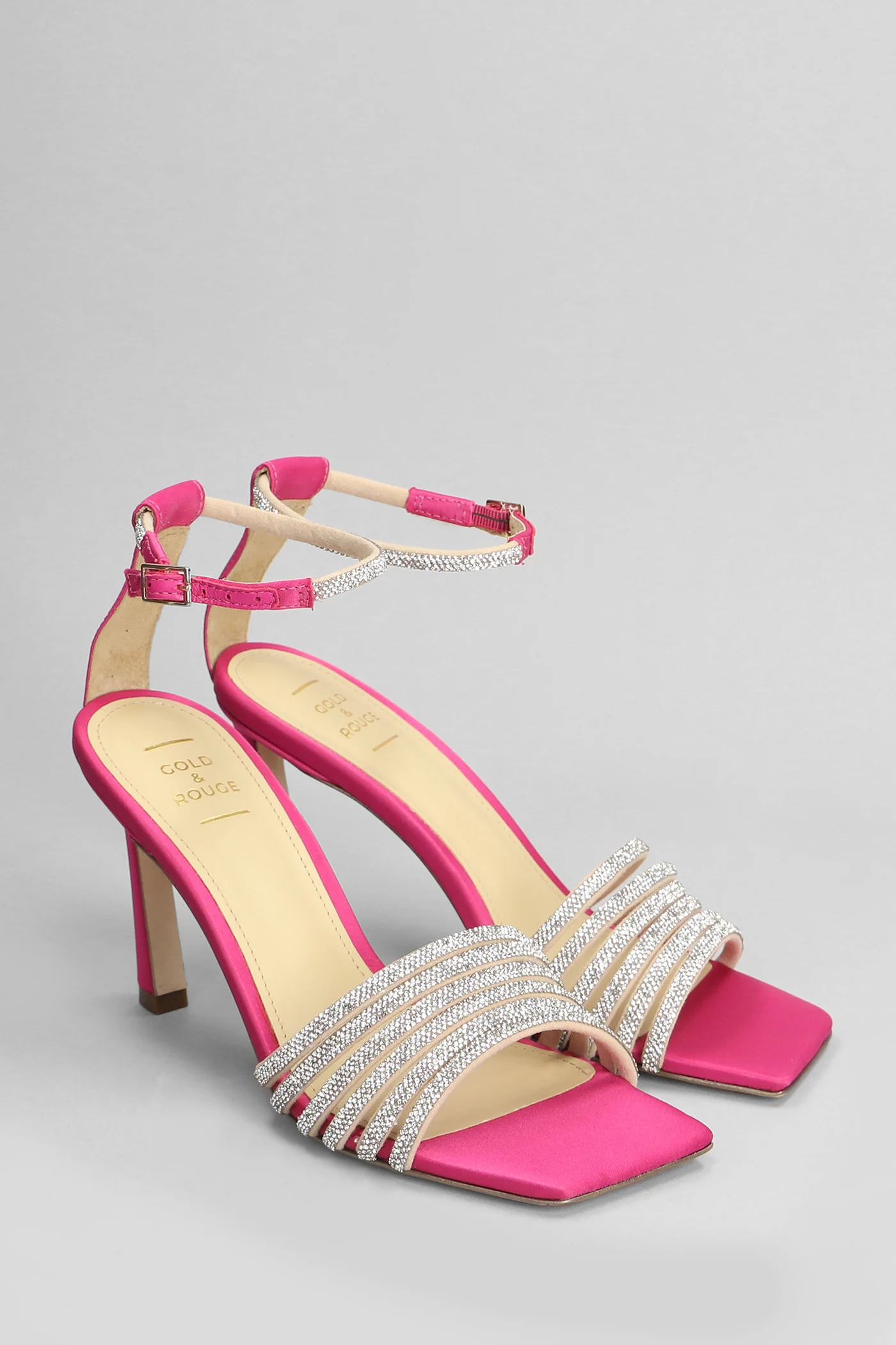 Vuni Sandals in fuxia satin - Image 2