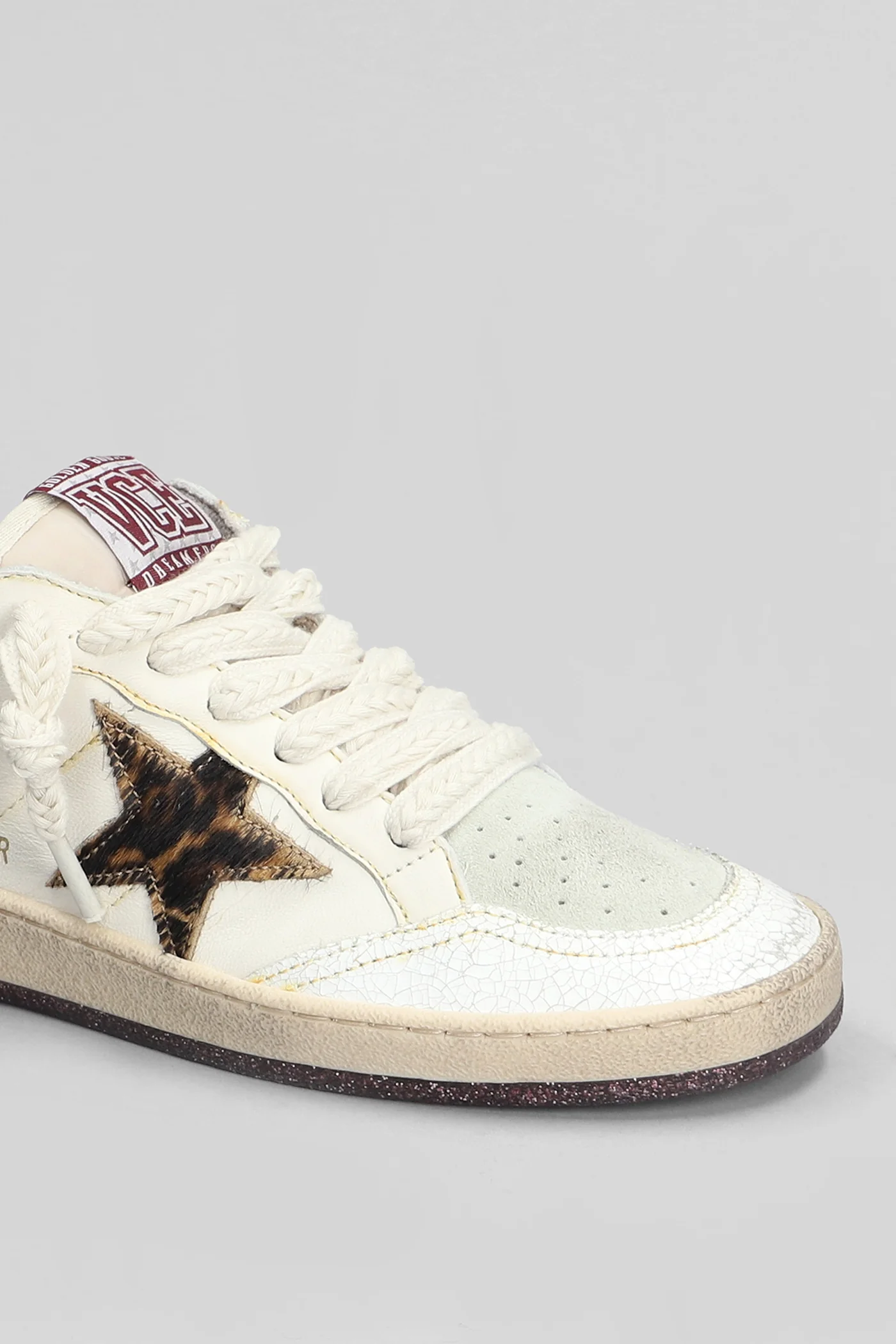 Ball Star Sneakers in beige leather and fabric - Image 5