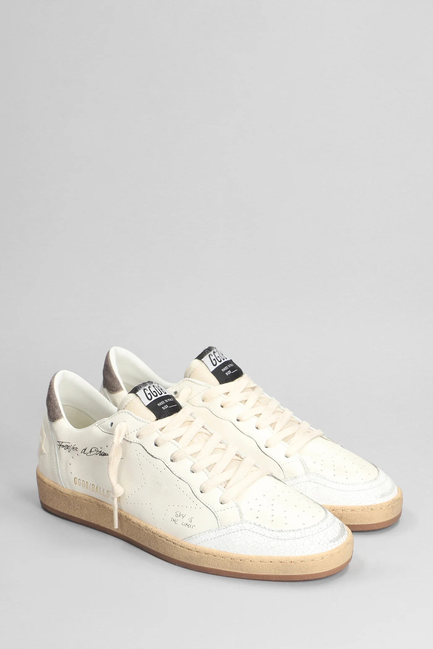 Ball Star Sneakers in white leather - Image 2
