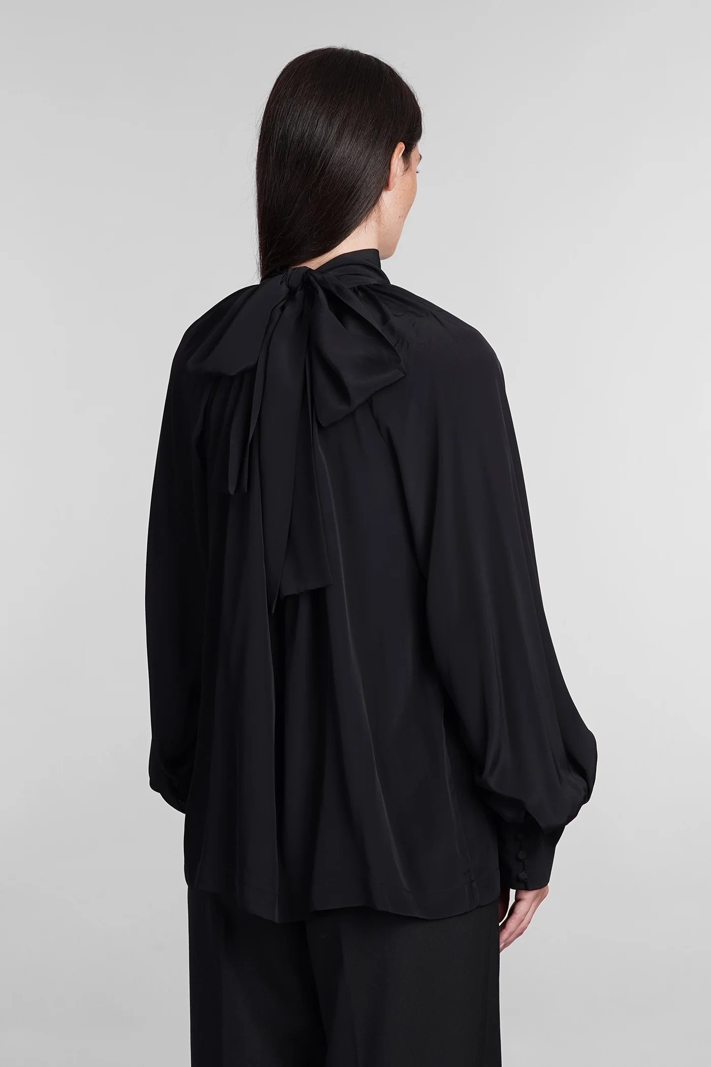 Blouse in black silk - Image 3