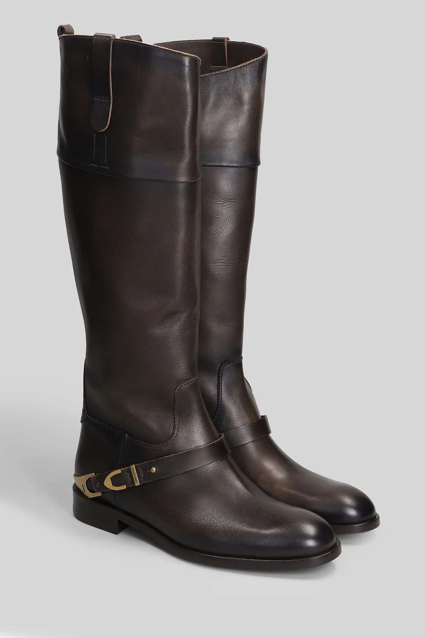 Charlie low heels boots in brown leather - Image 2