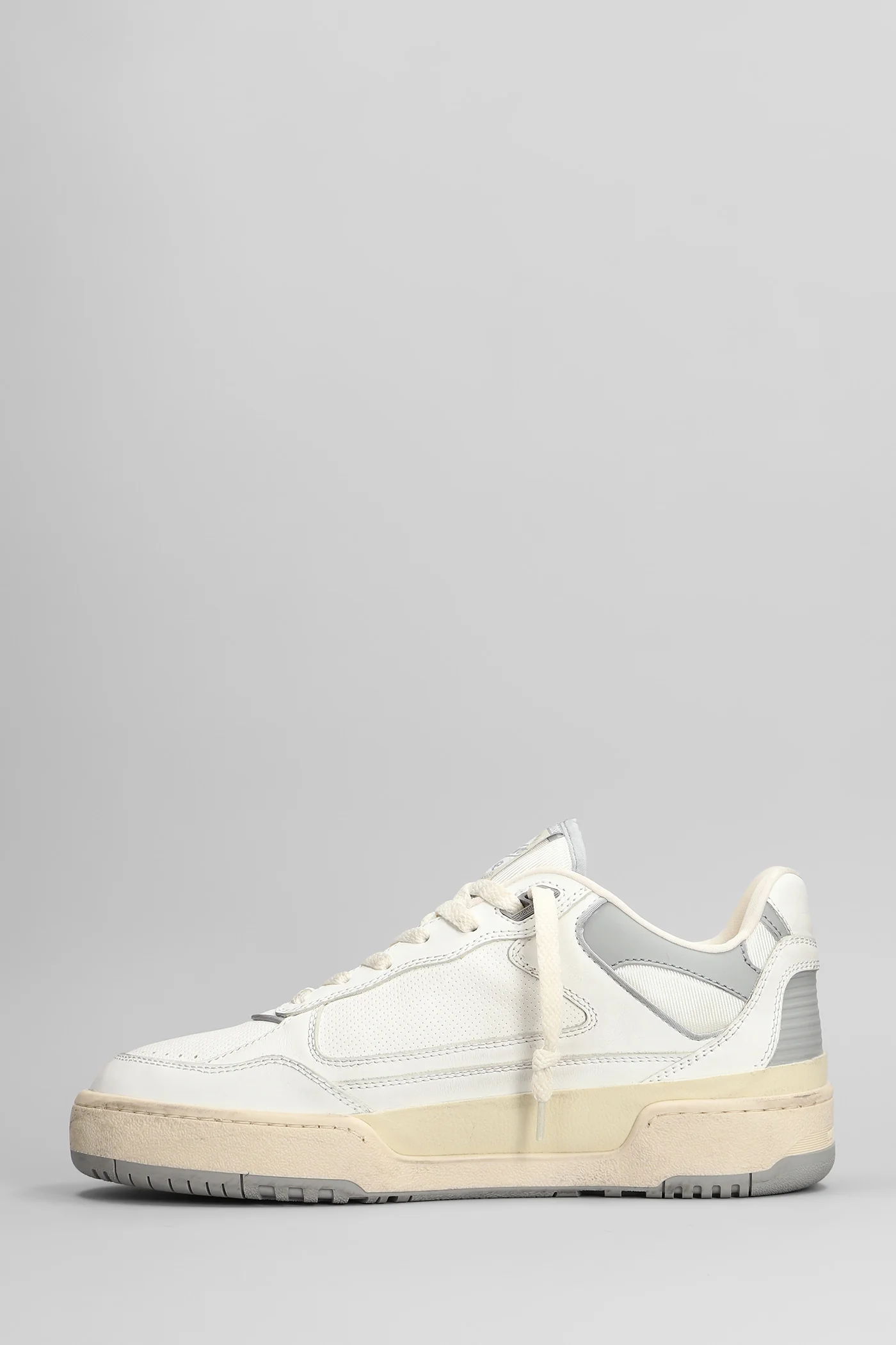 Forty 2 Sneakers in white leather and fabric - Image 3