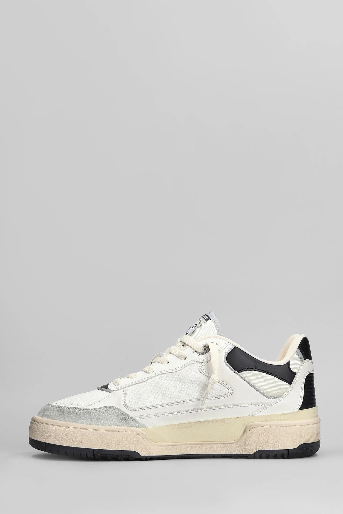 Forty 2 Sneakers in white leather and fabric - Image 3