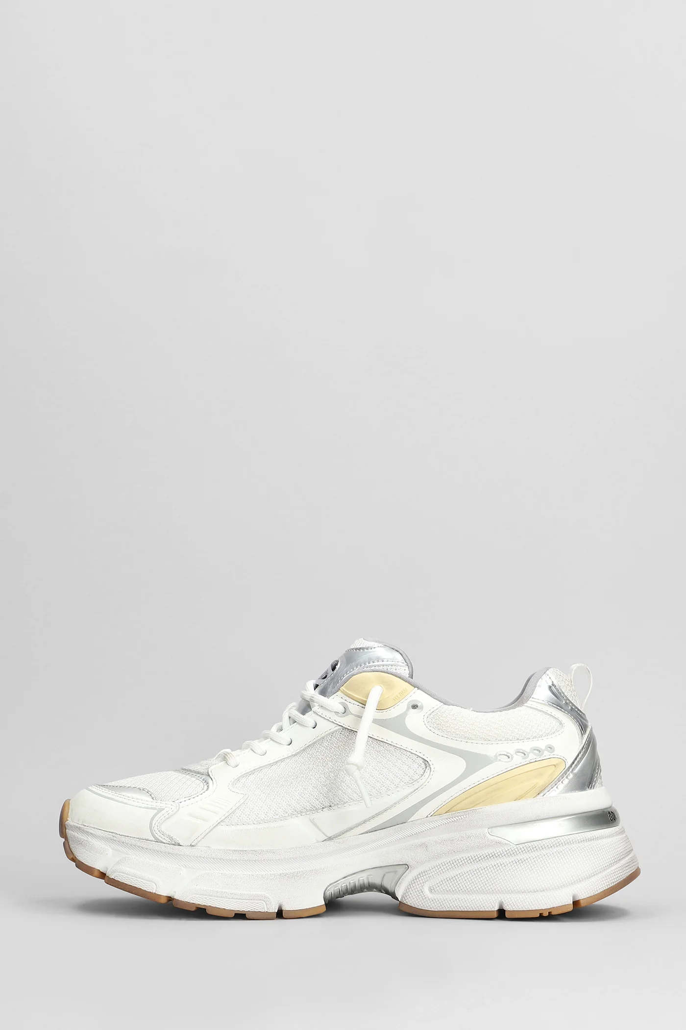 Light Star Sneakers in white leather and fabric - Image 3
