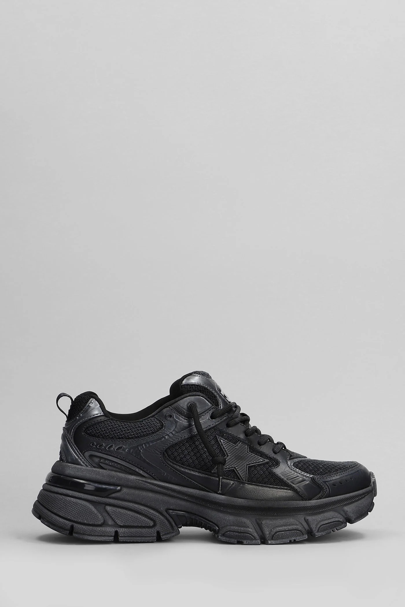 Lightstar Sneakers in black leather and fabric