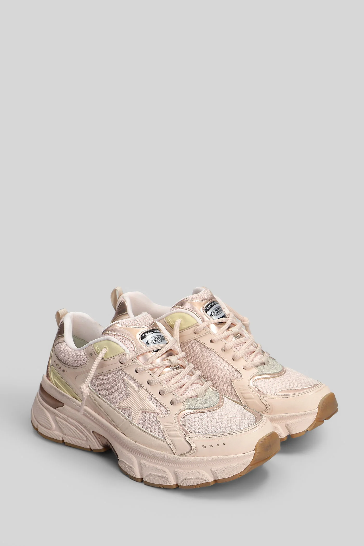 Lightstar Sneakers in rose-pink leather and fabric - Image 2