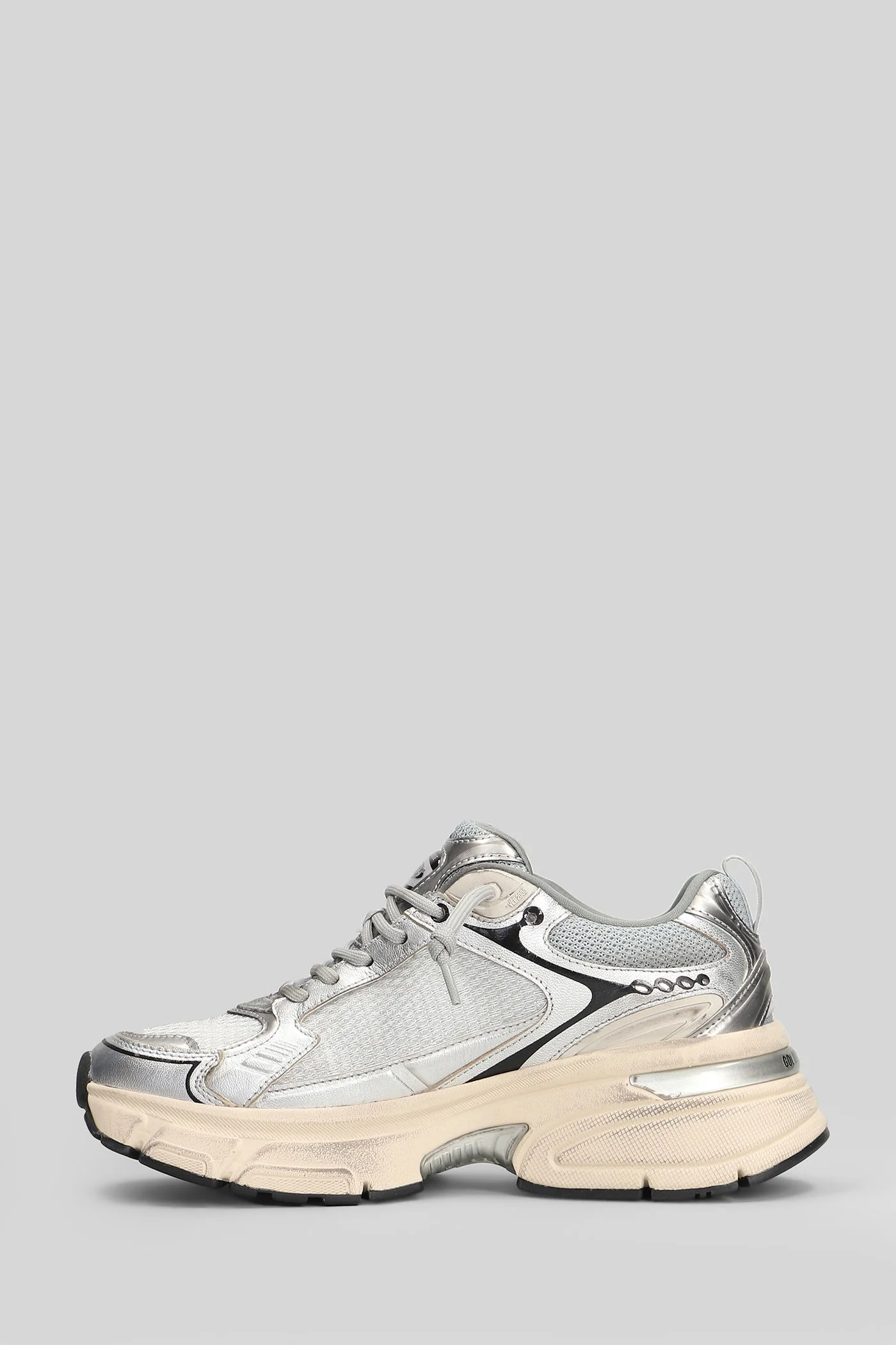 Lightstar Sneakers in silver leather and fabric - Image 3