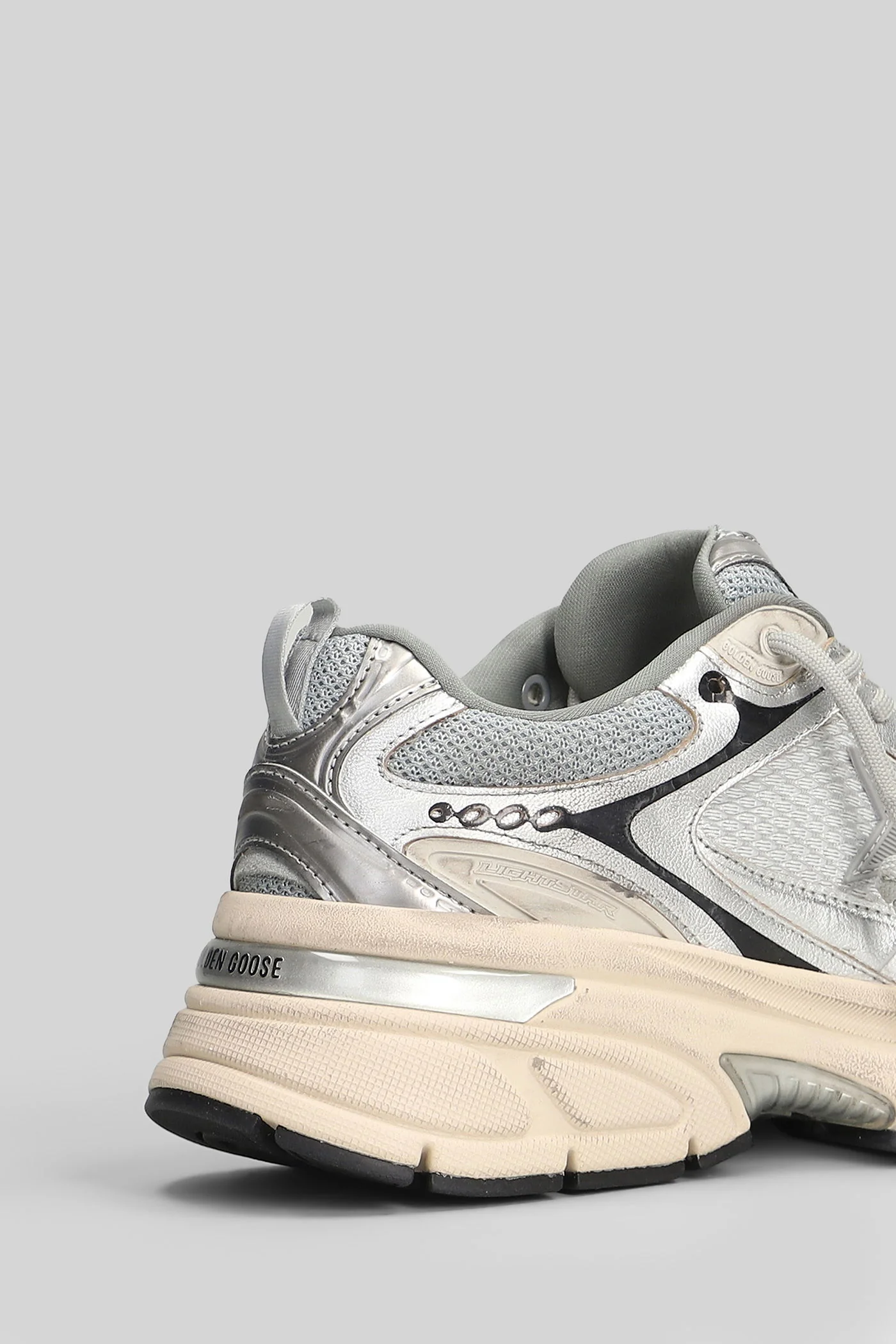 Lightstar Sneakers in silver leather and fabric - Image 5