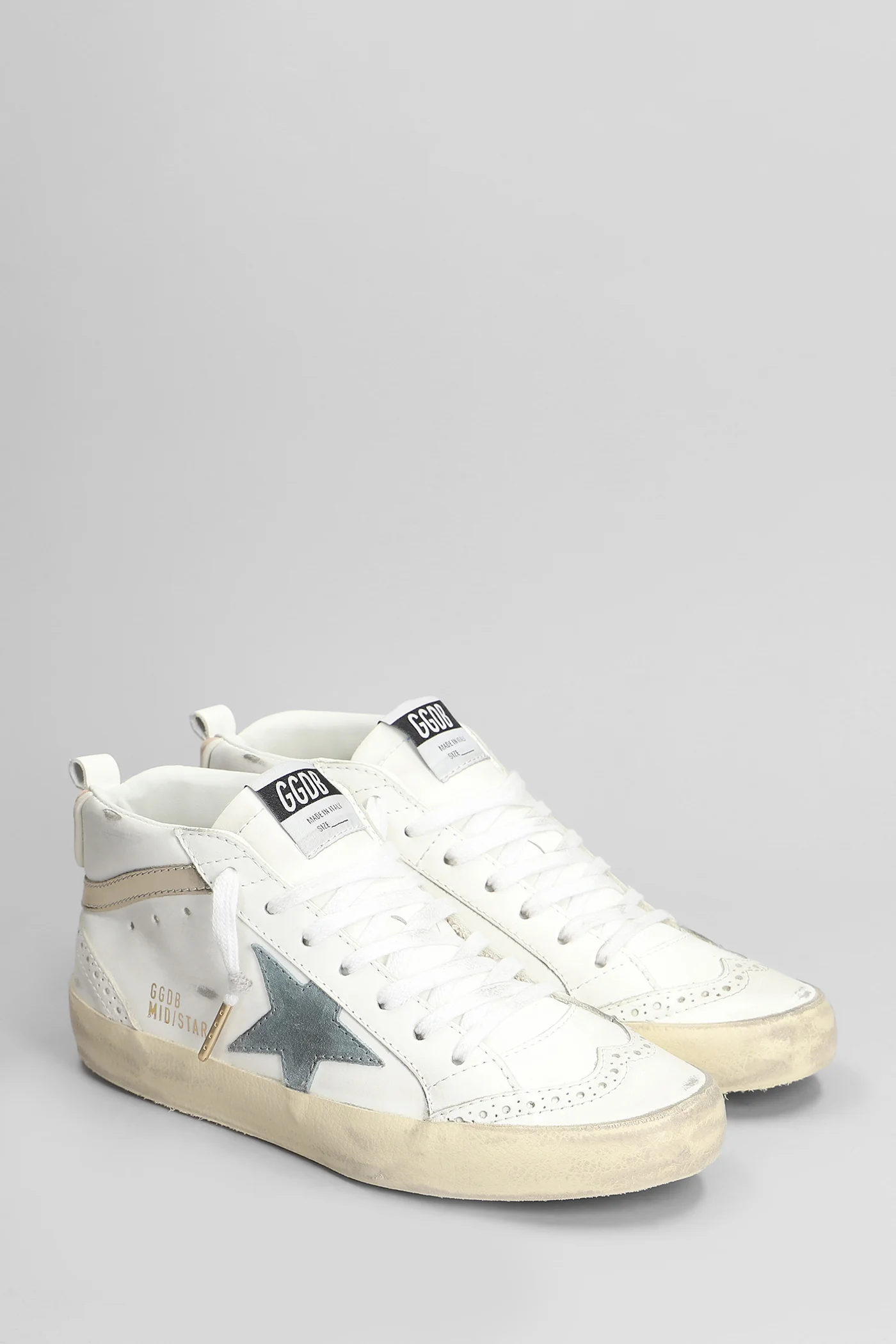 Mid Star Sneakers in white leather - Image 2