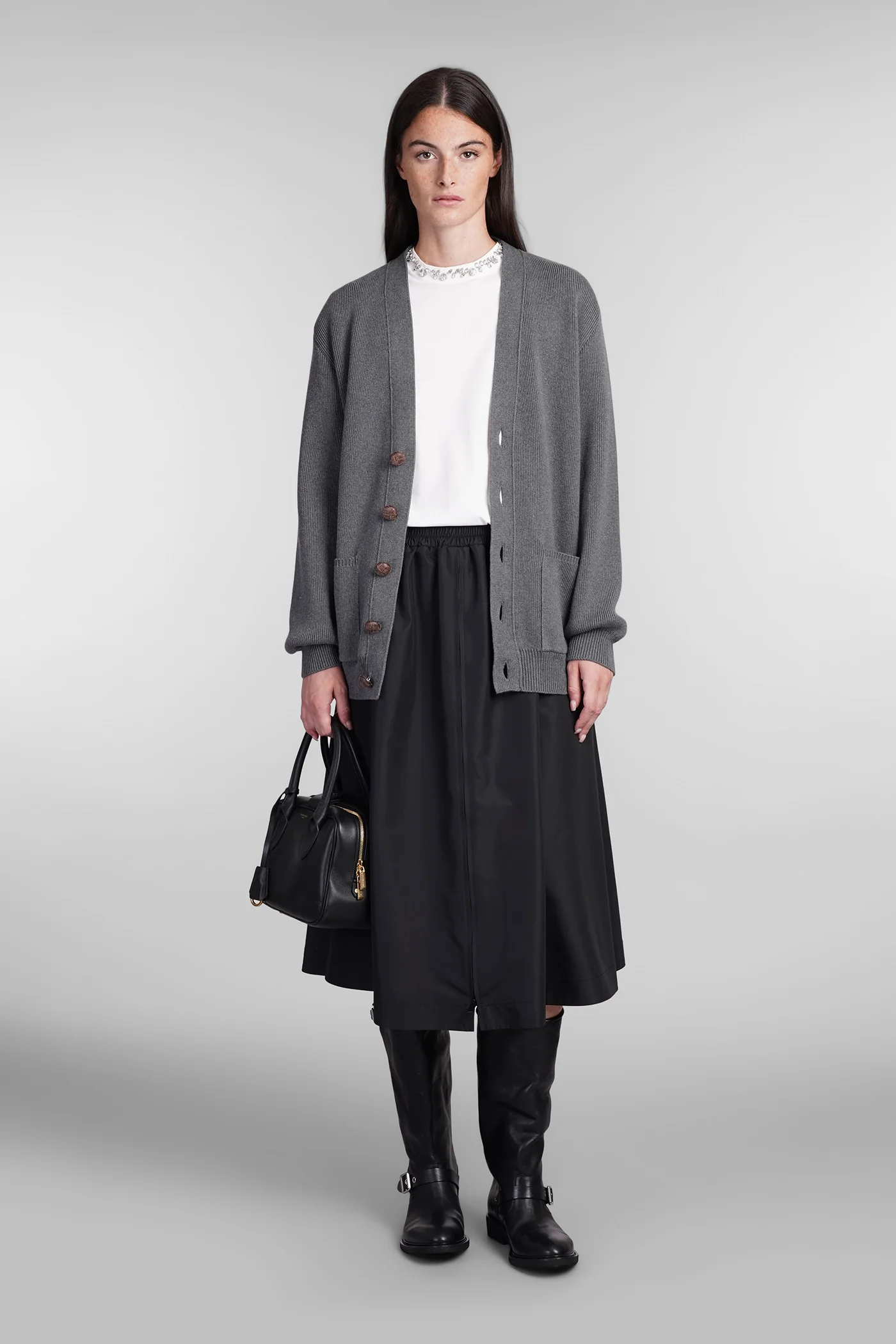 Skirt in black polyester - Image 2