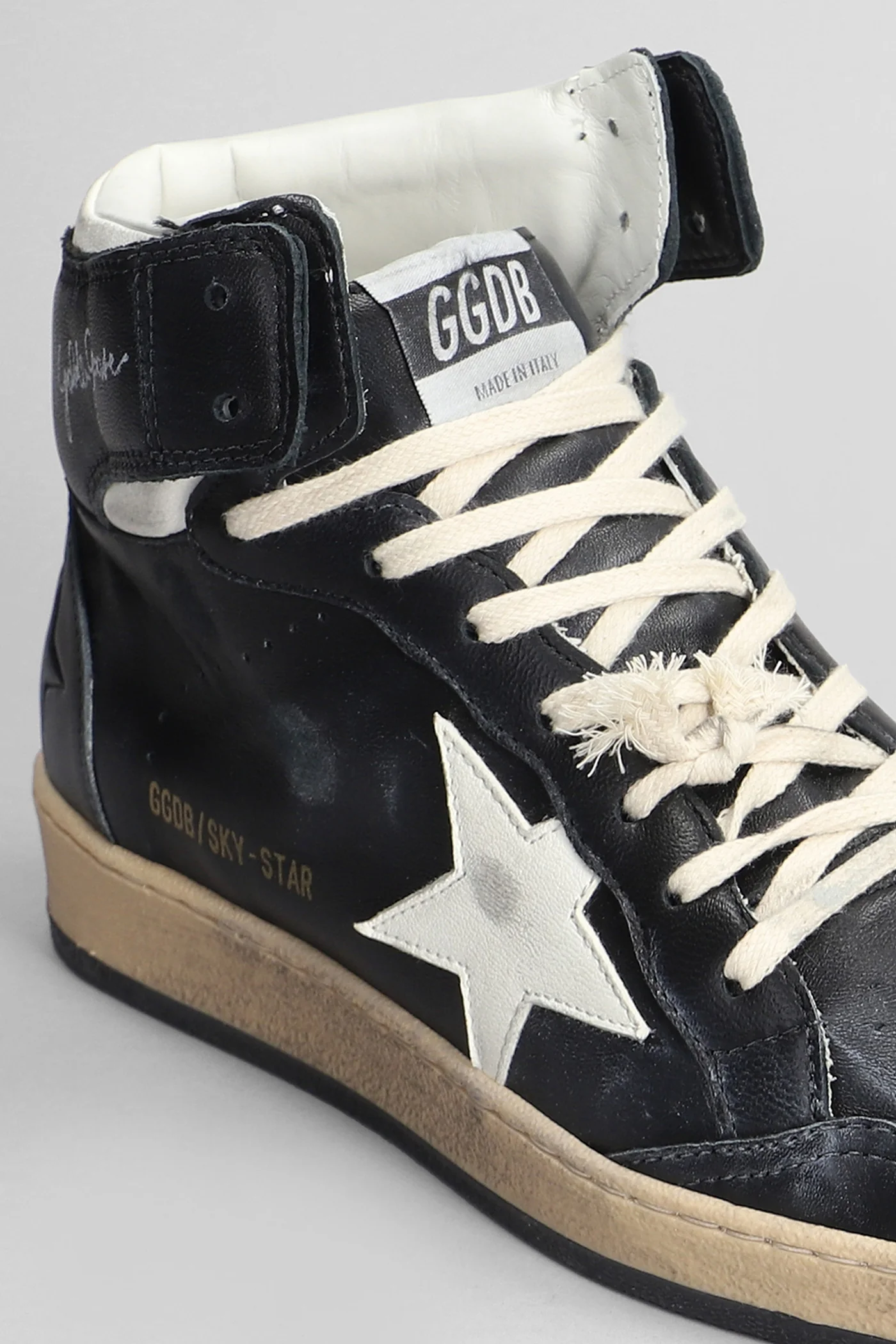 Sky Star Sneakers in black leather - Image 5