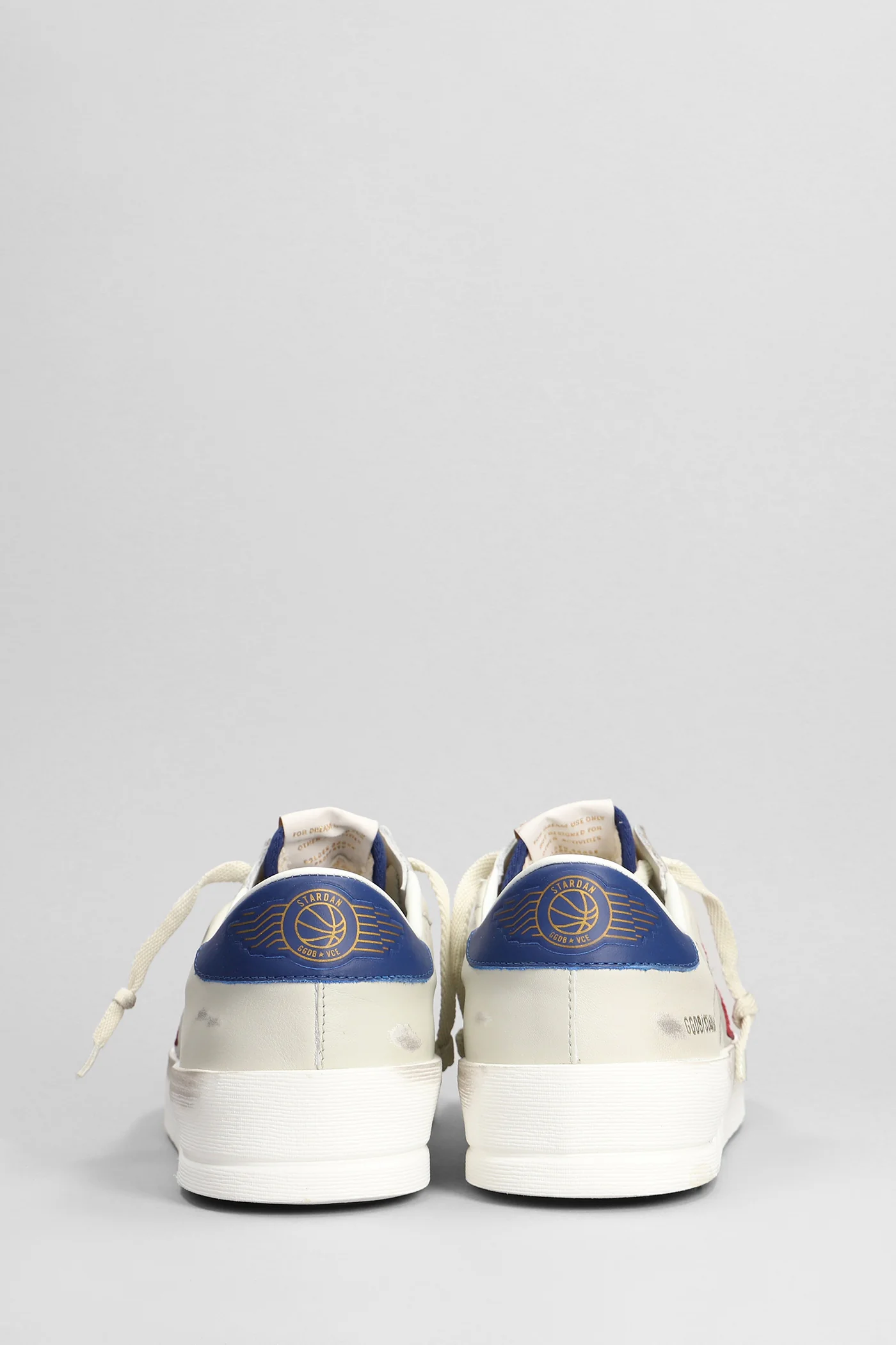 Stardan Sneakers in white leather and fabric - Image 4