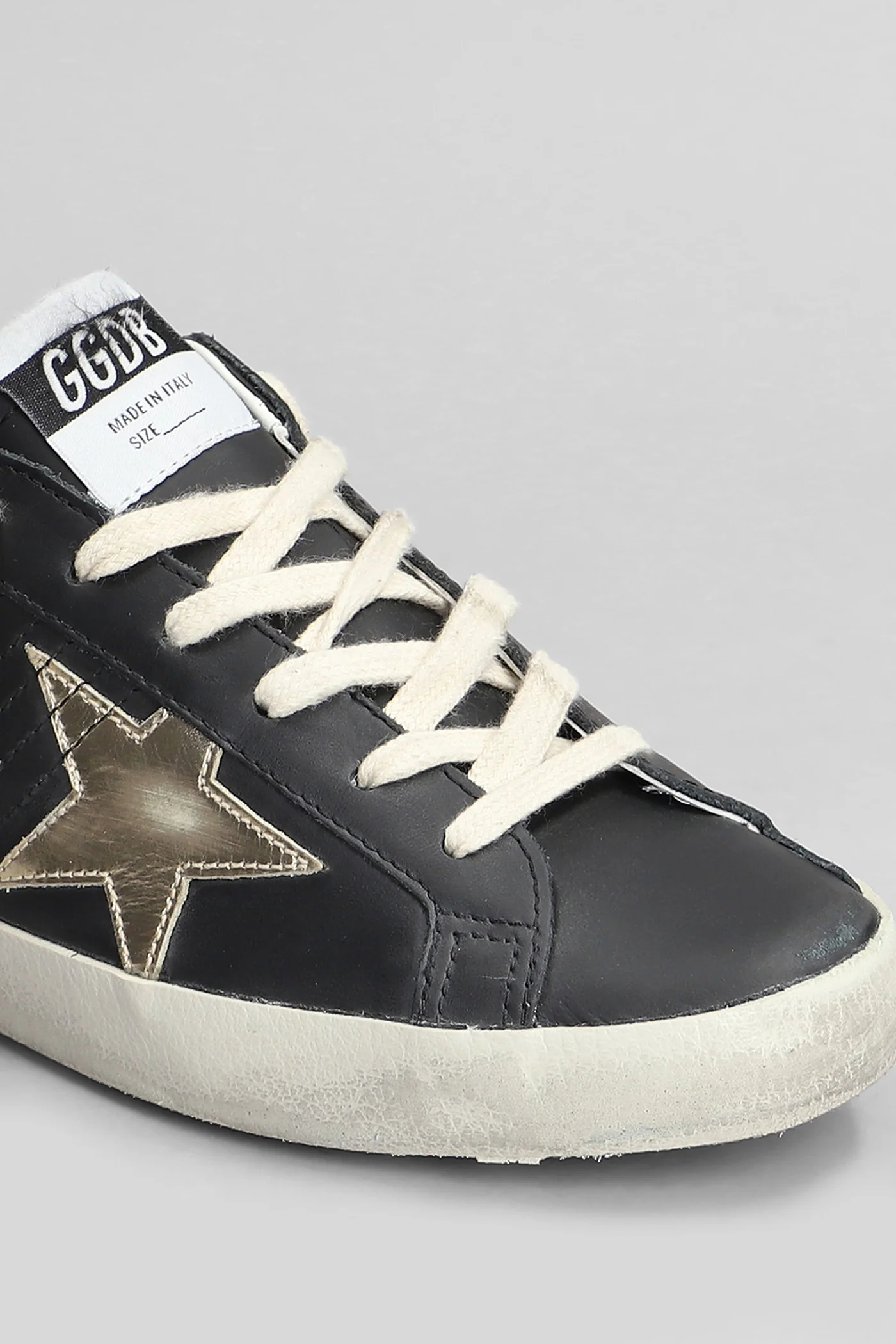 Superstar Sneakers in black leather - Image 5