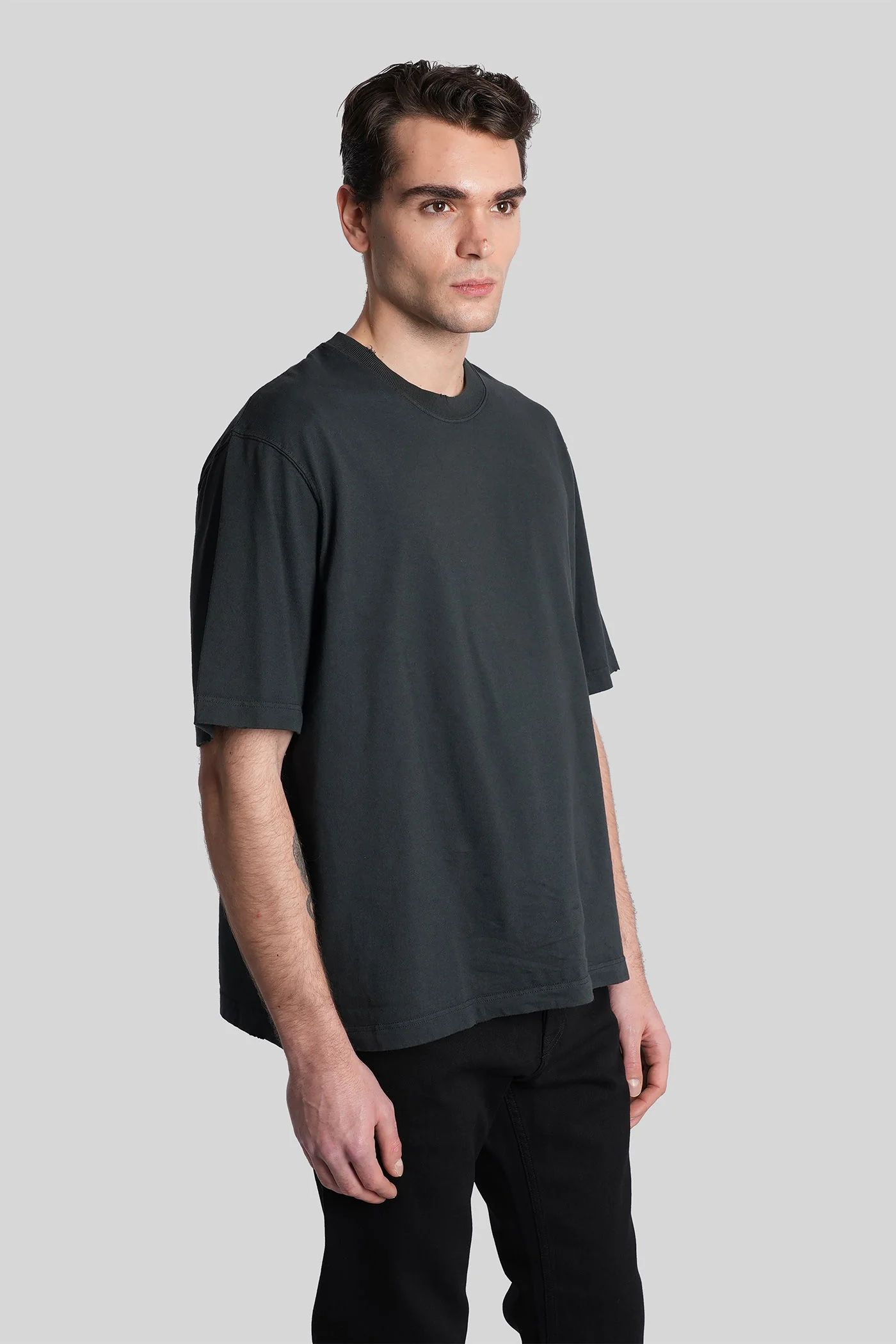 T-Shirt in black cotton - Image 4