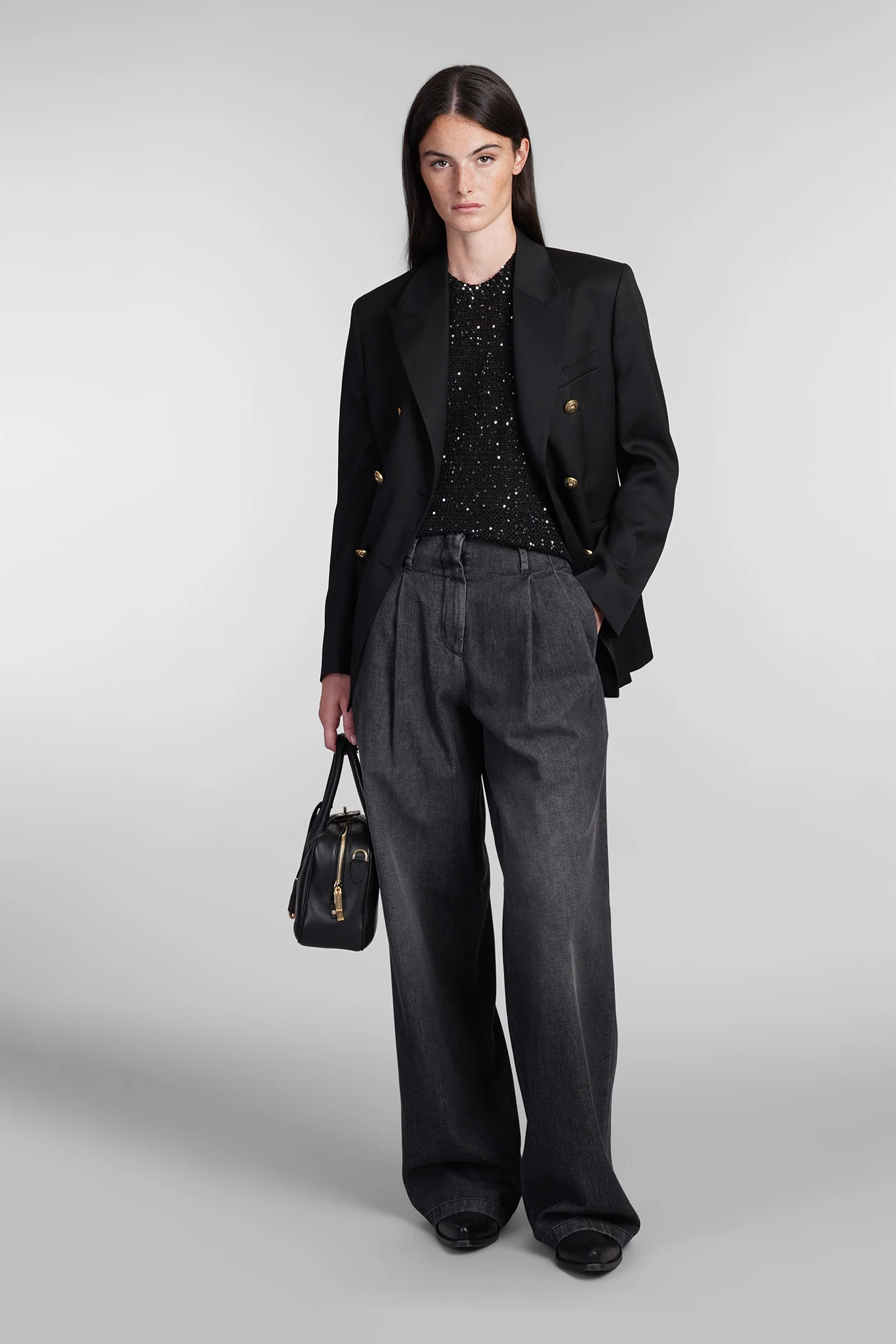 Topwear in black polyamide - Image 2