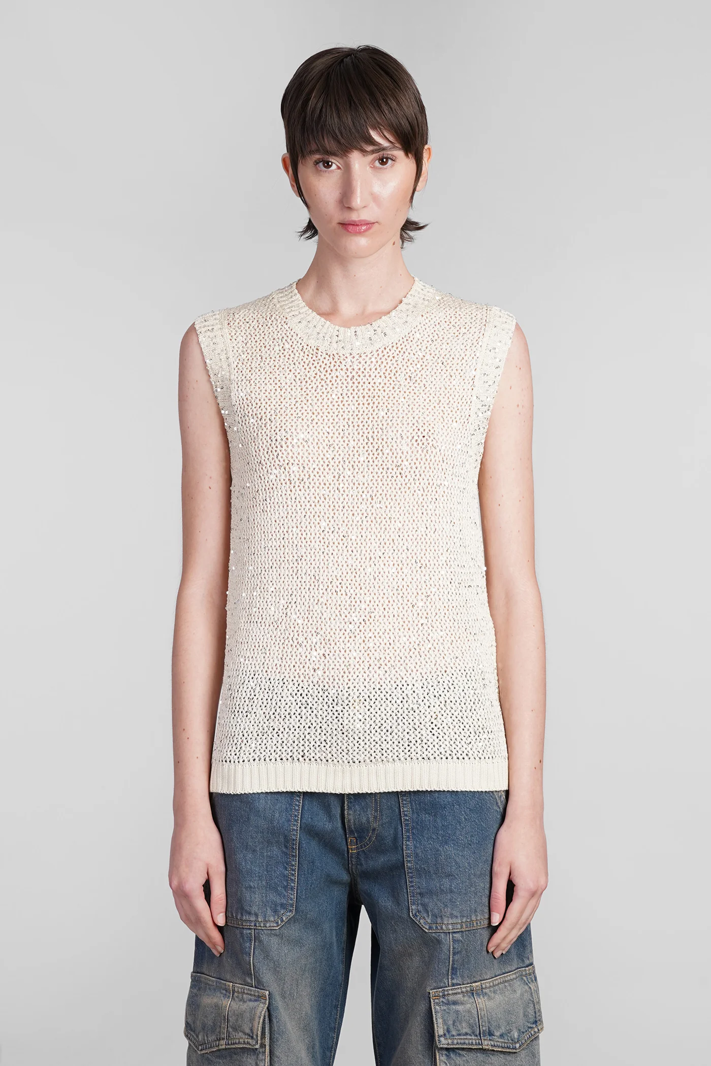 Topwear in white polyamide