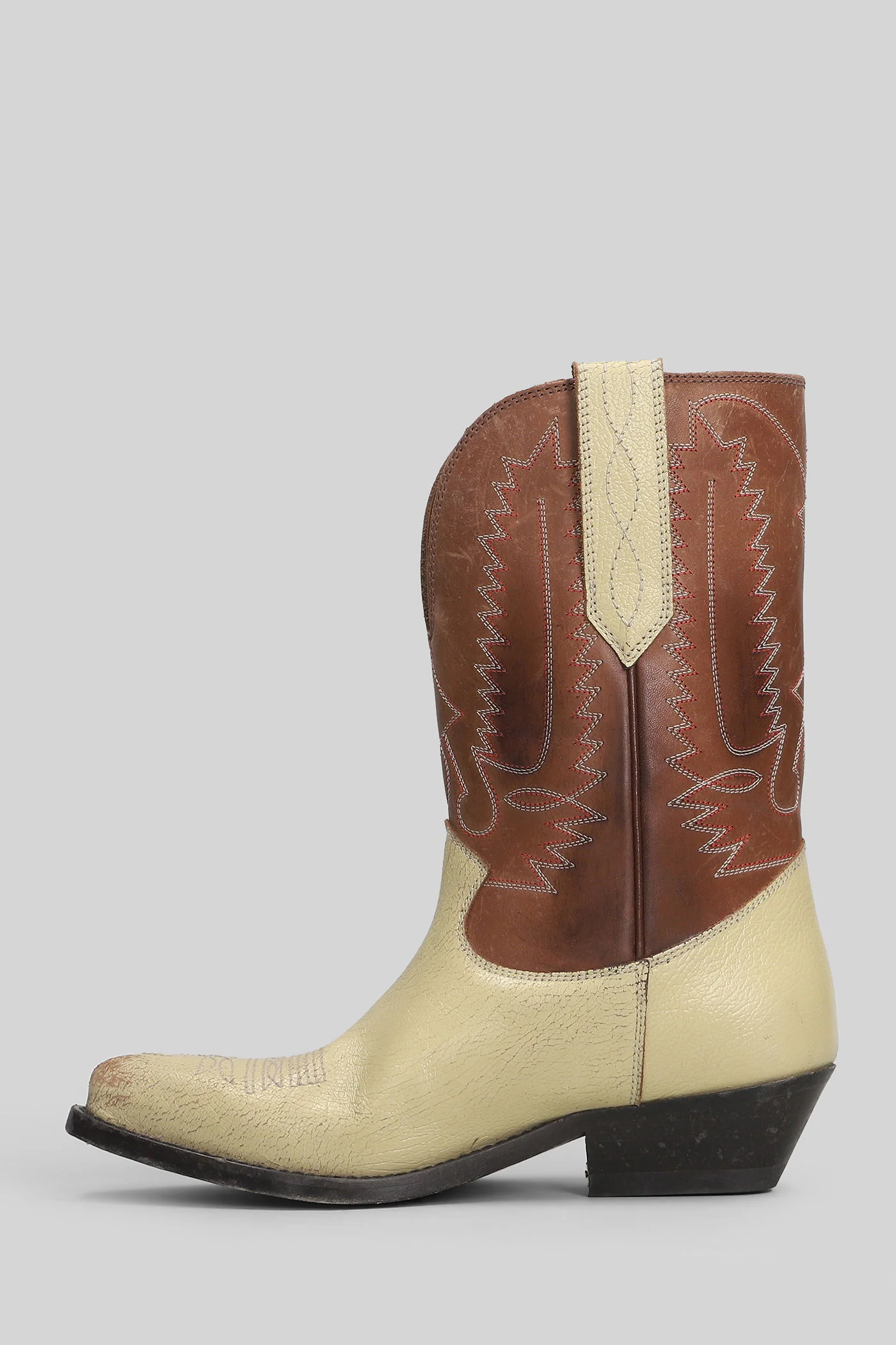 Wish Star texan Ankle boots in beige leather - Image 3