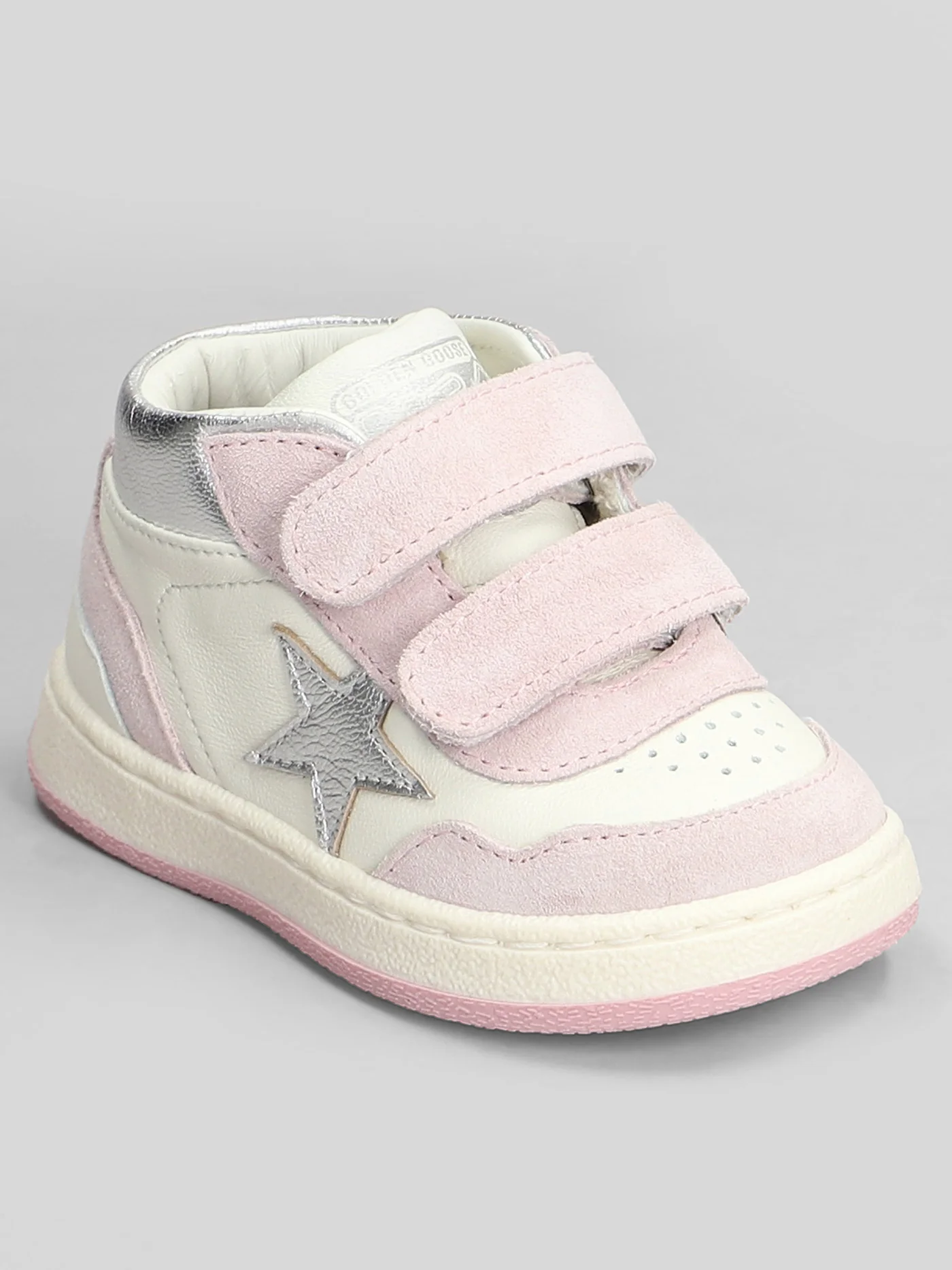 June Basket Sneakers in white suede and leather - Image 5