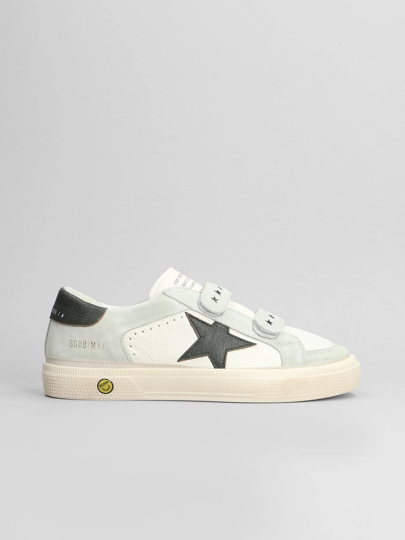 May School Sneakers in white suede and leather
