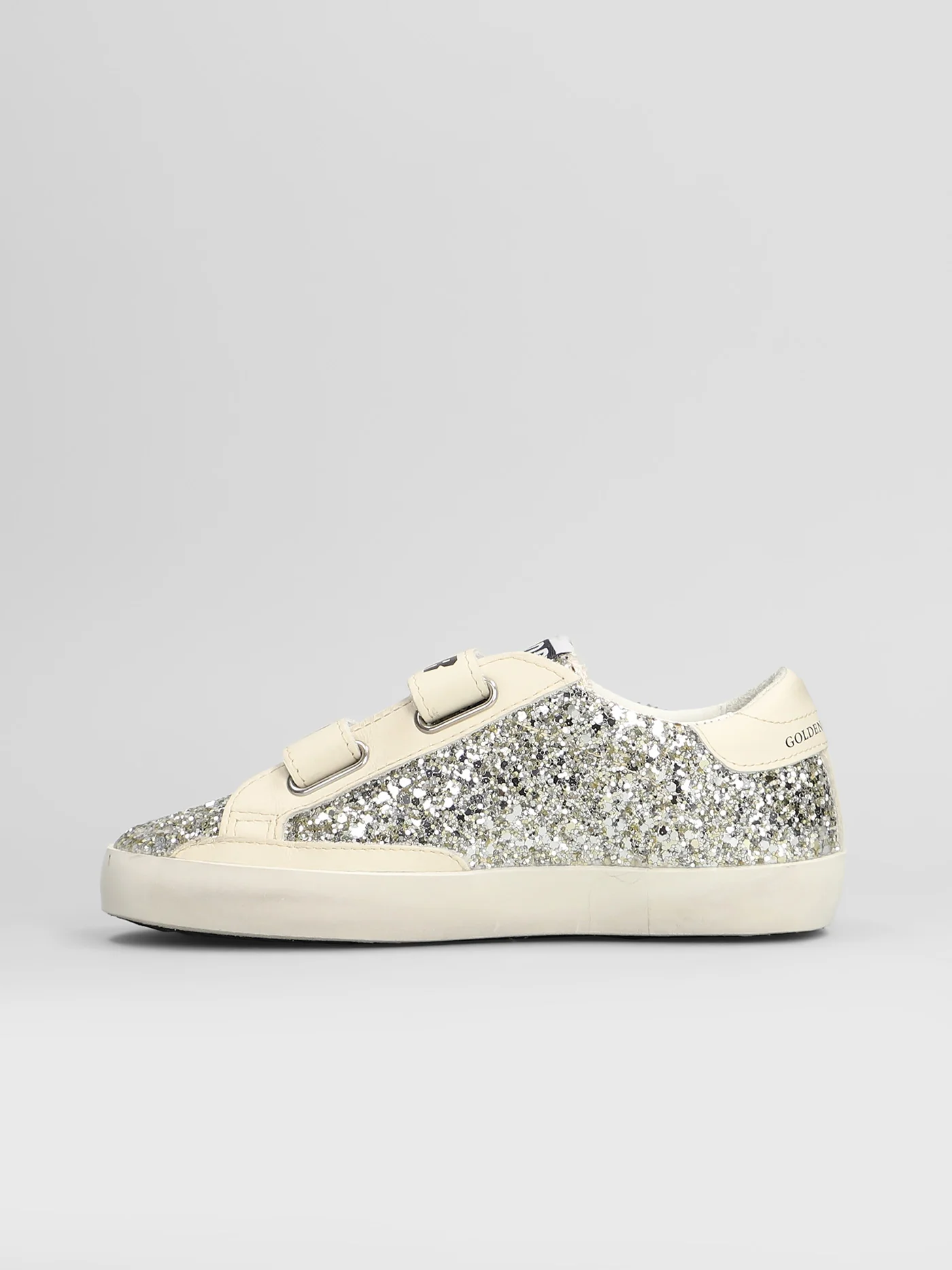 Old School Sneakers in platinum glitter - Image 3