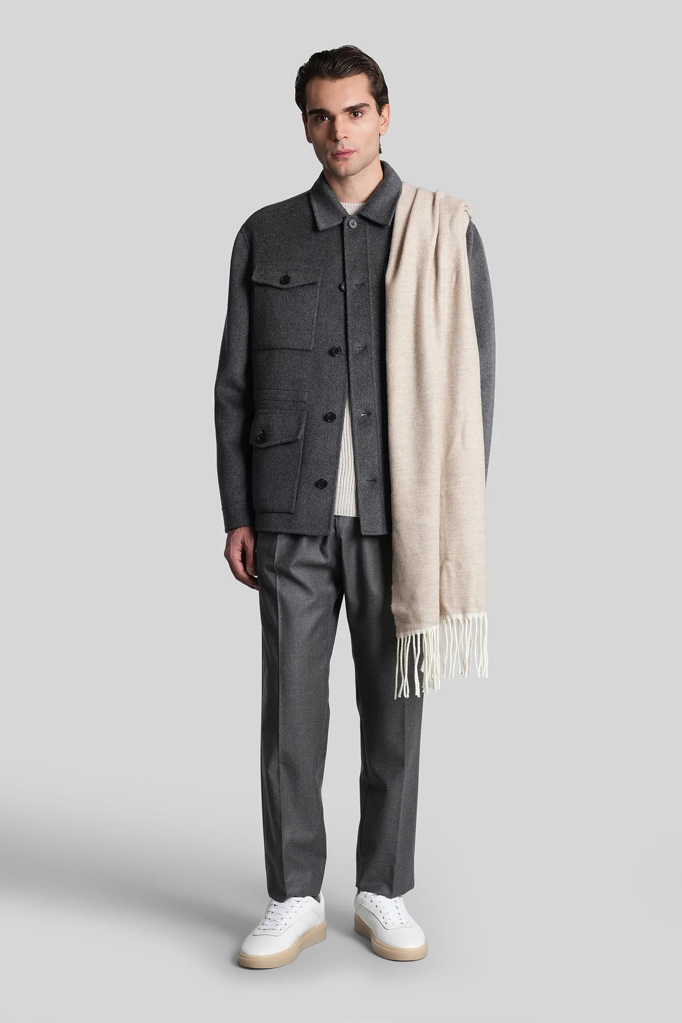 Filed jacket Casual jacket in grey wool - Image 2