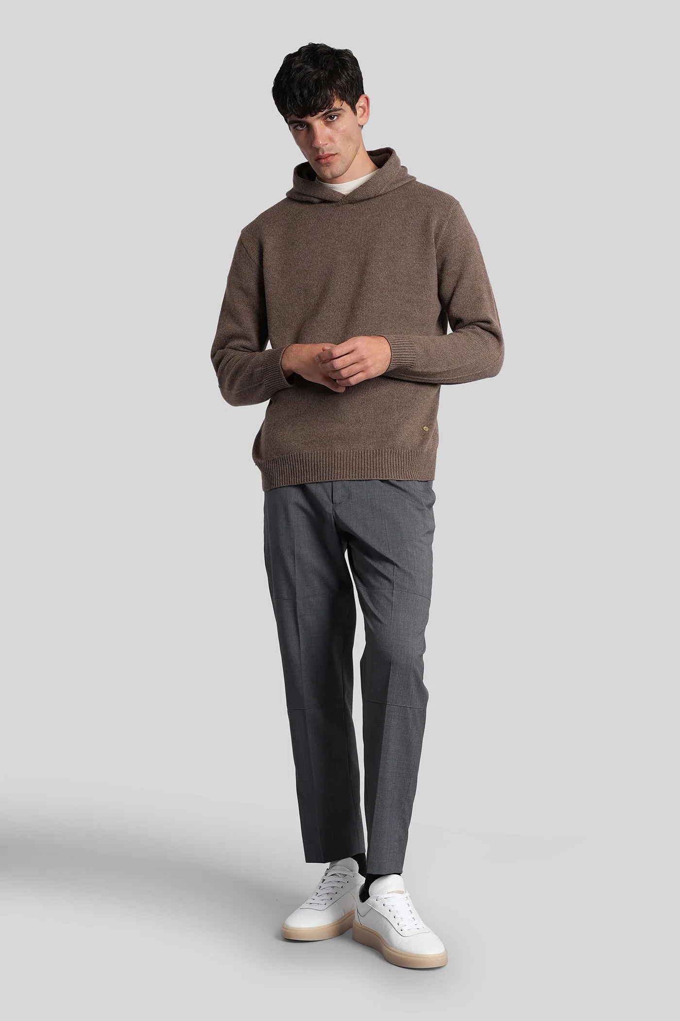 Hoodie jumper Knitwear in brown wool - Image 2