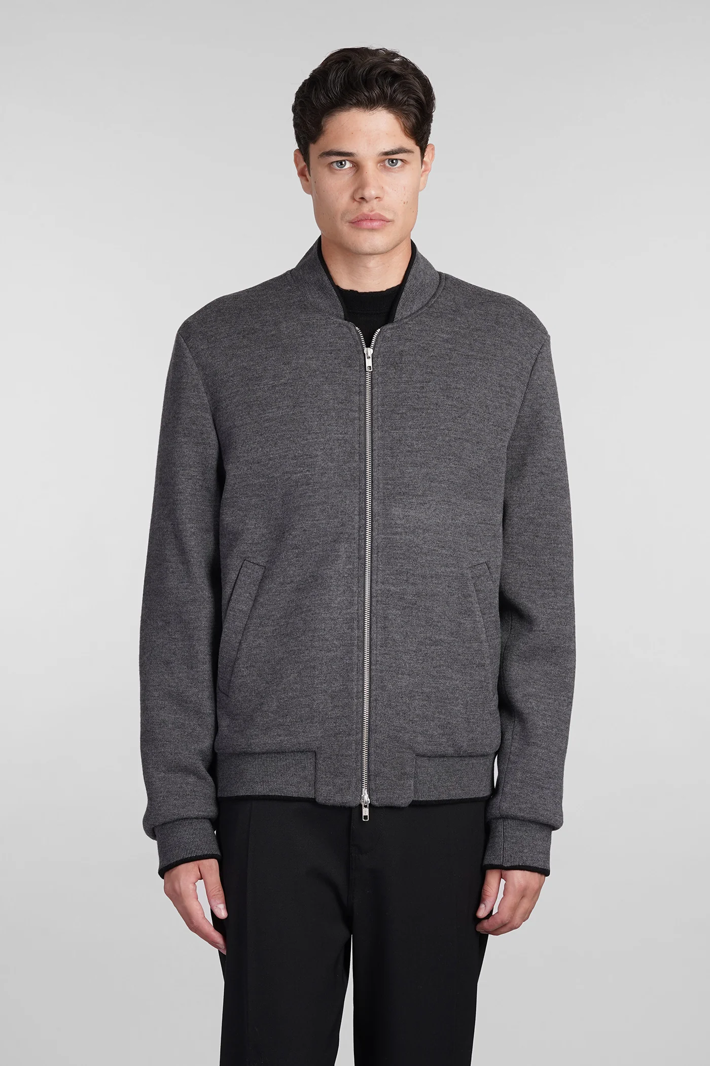 Bomber Jacket in grey wool - Image 11