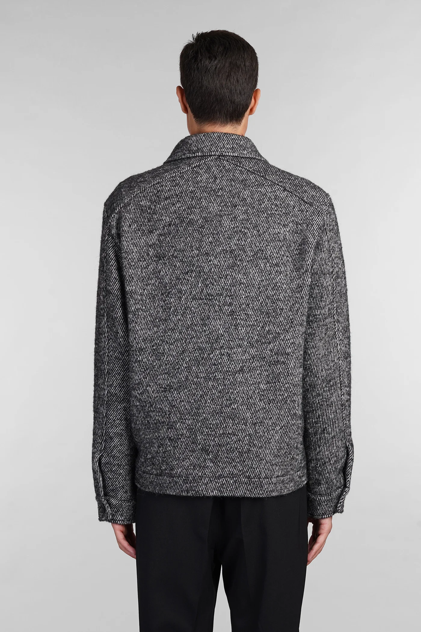 Casual jacket in black wool - Image 3