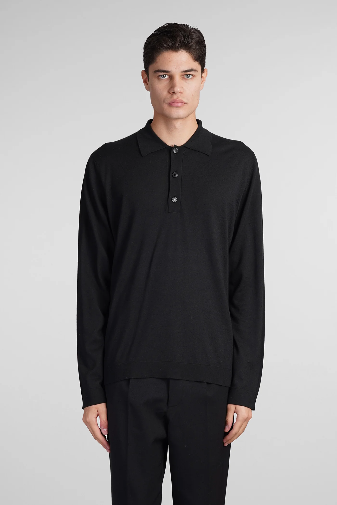 Polo in black cotton