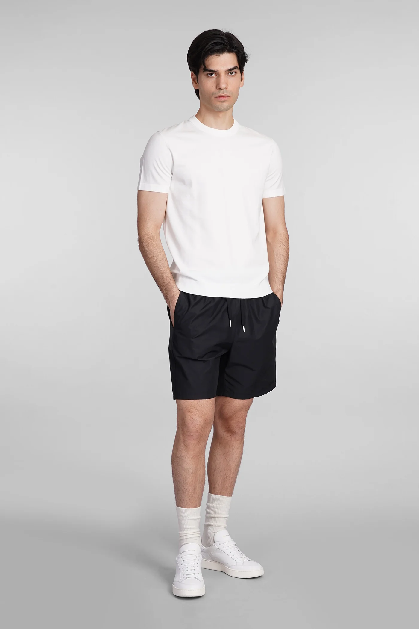 Shorts in black cotton - Image 2