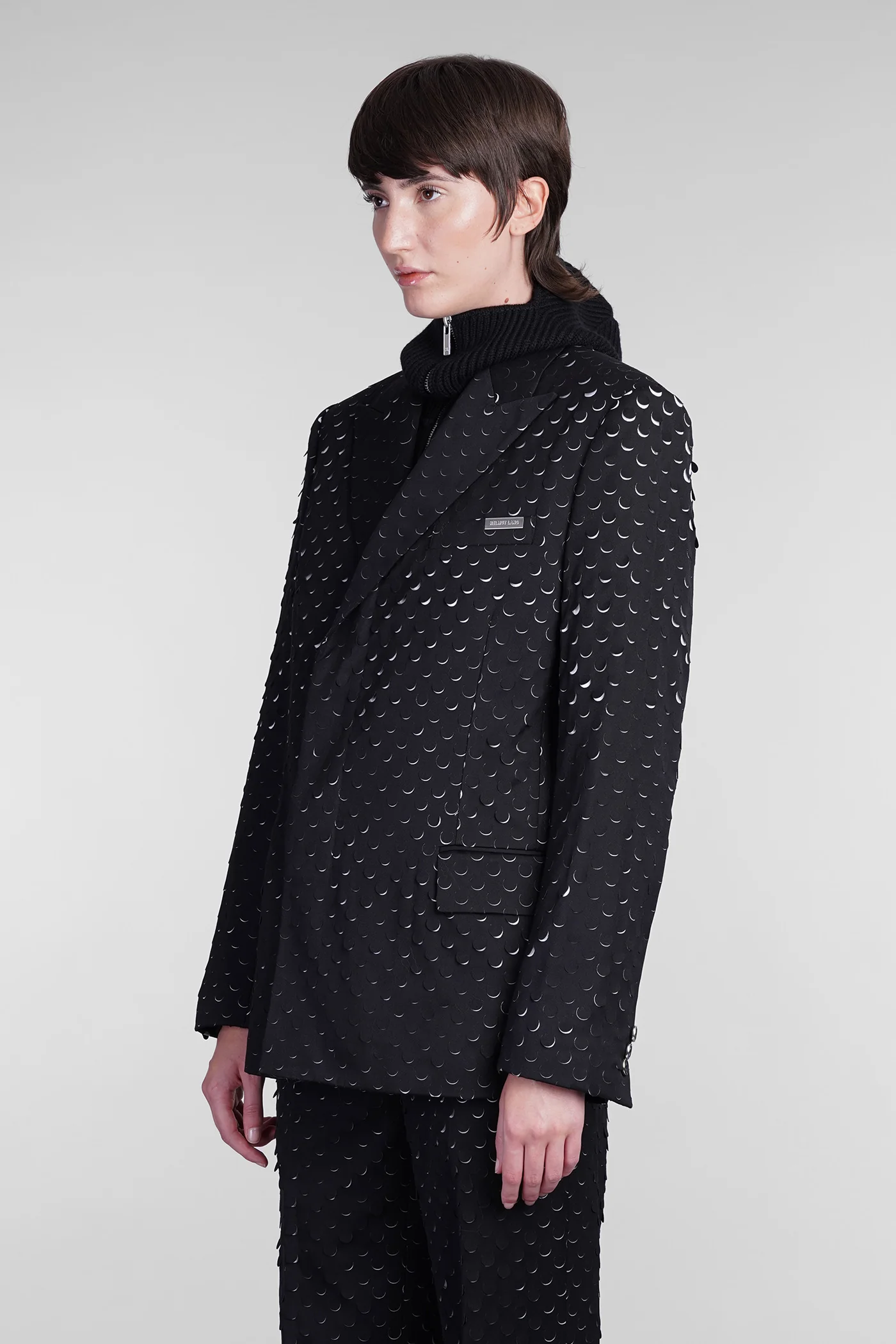 Blazer in black polyester - Image 4