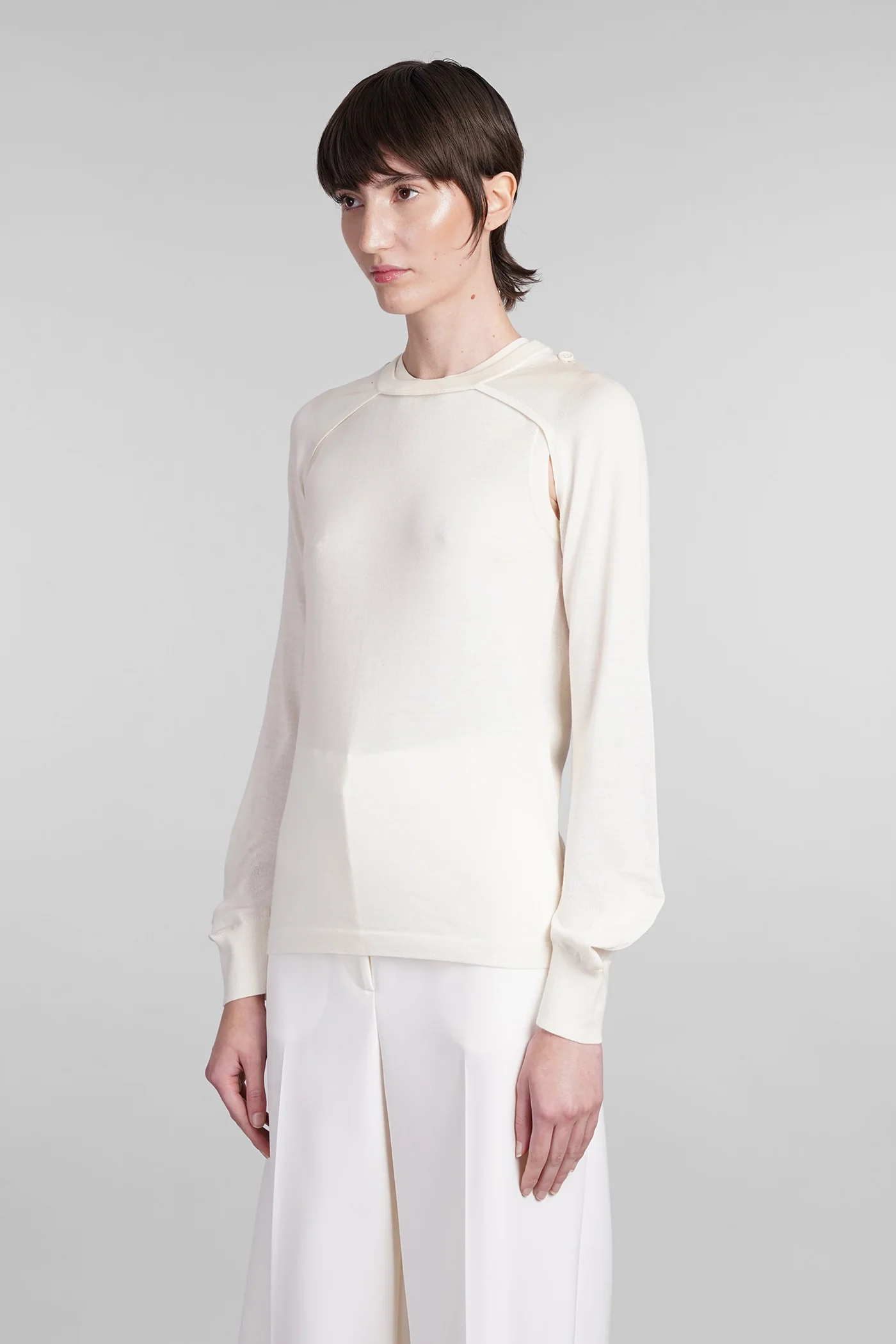 Knitwear in beige wool - Image 4