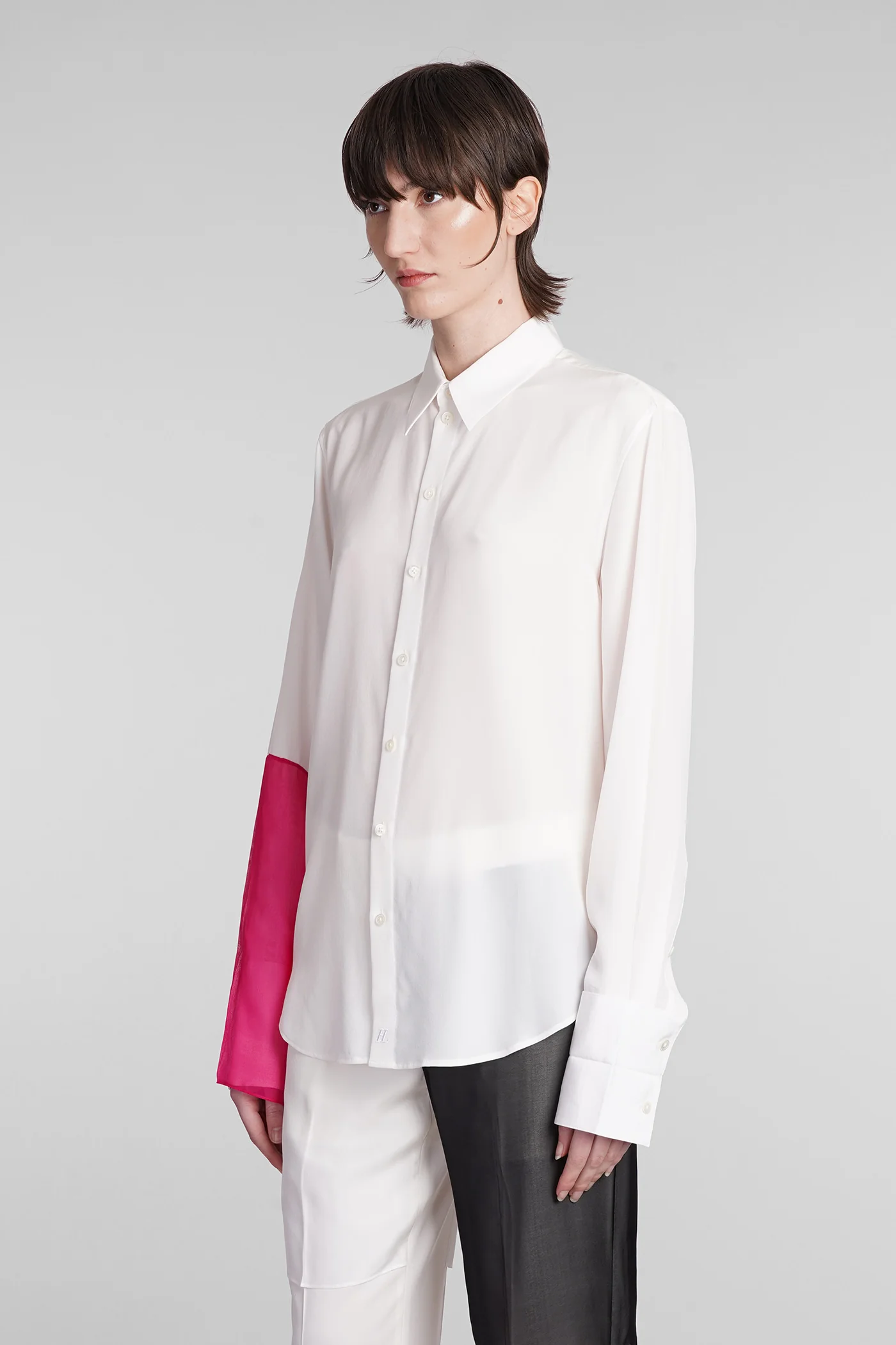 Shirt in white silk - Image 4