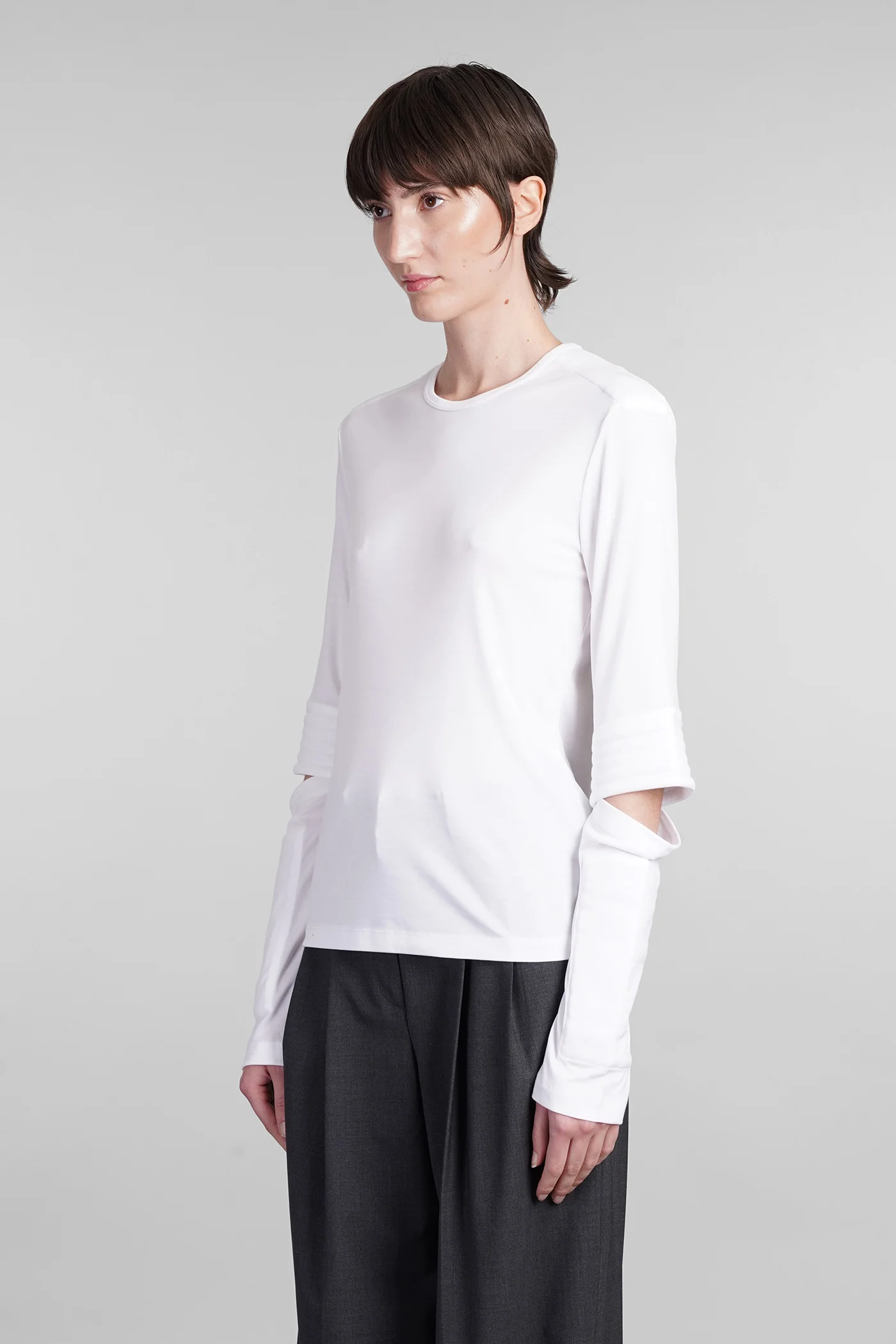 T-Shirt in white wool and polyester - Image 4
