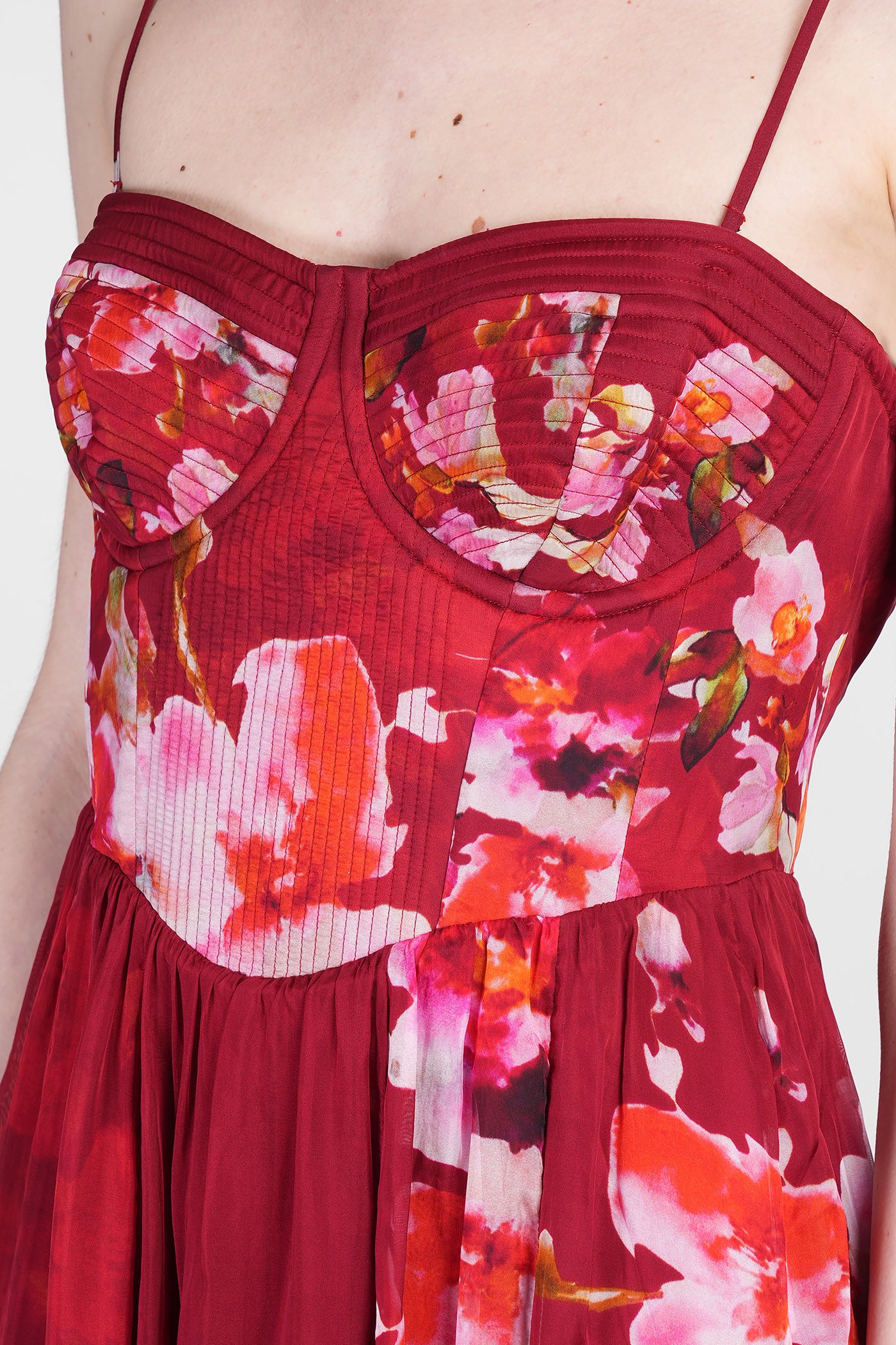 Dress woman  in bordeaux cotton - Image 5