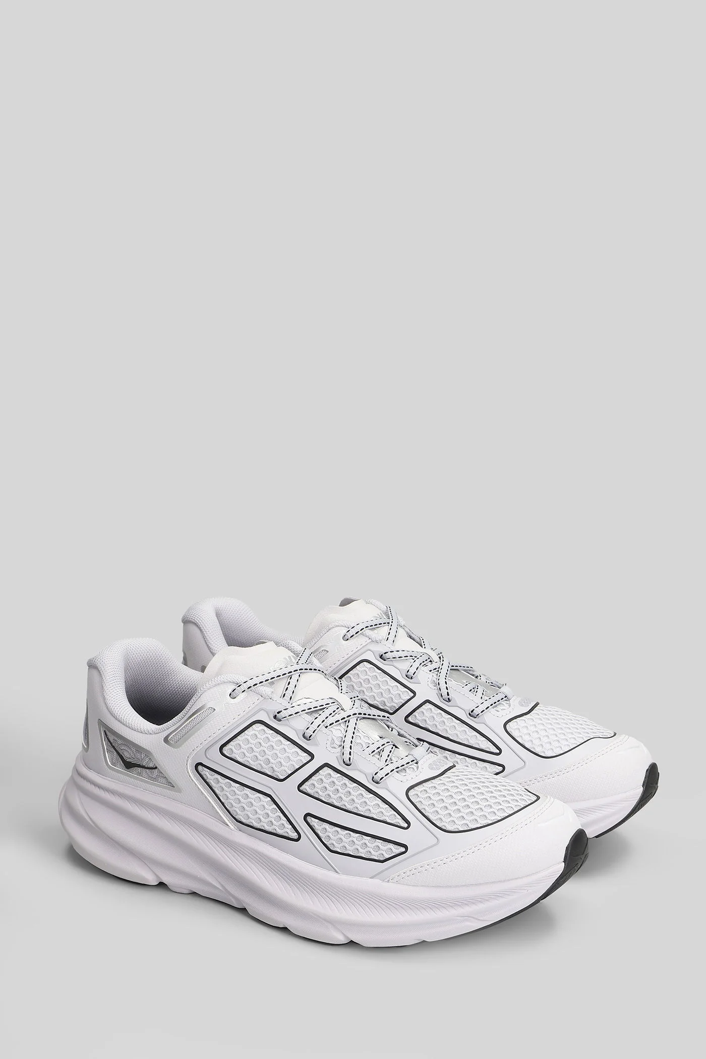 Clifton One 9 Sneakers in grey leather and fabric - Image 2