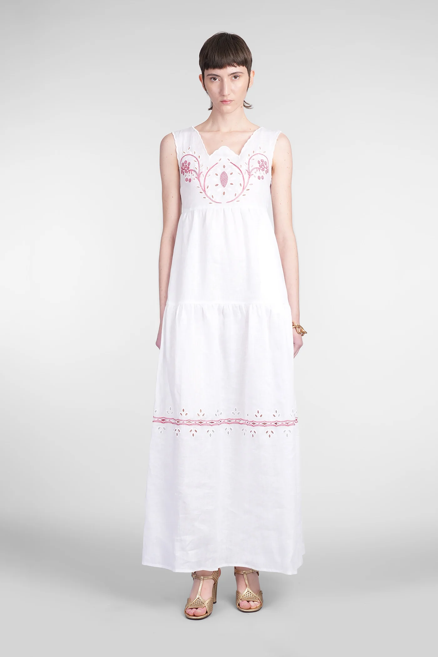 Antonia Long dress in white linen
