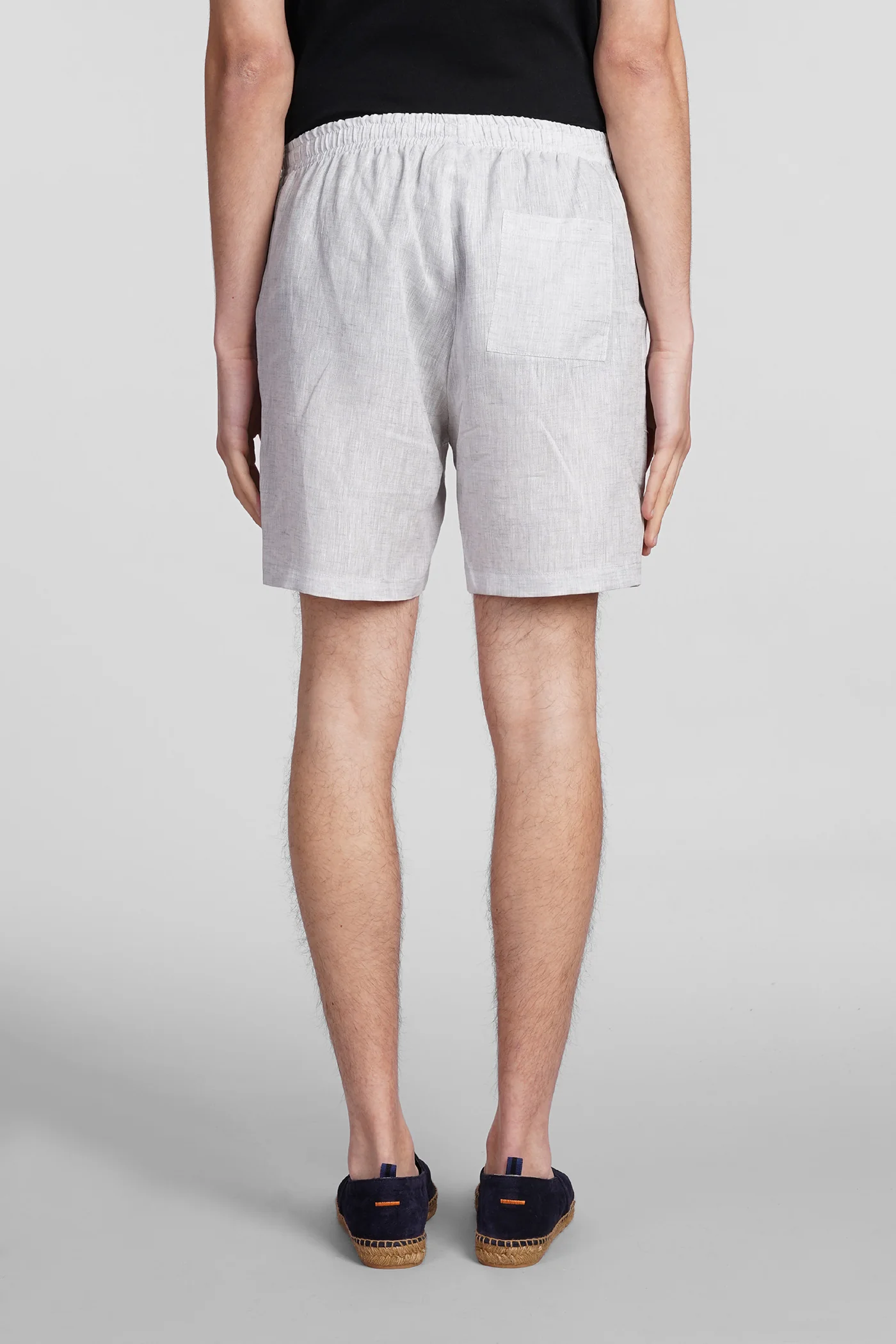 Bill sd Shorts in grey linen - Image 3