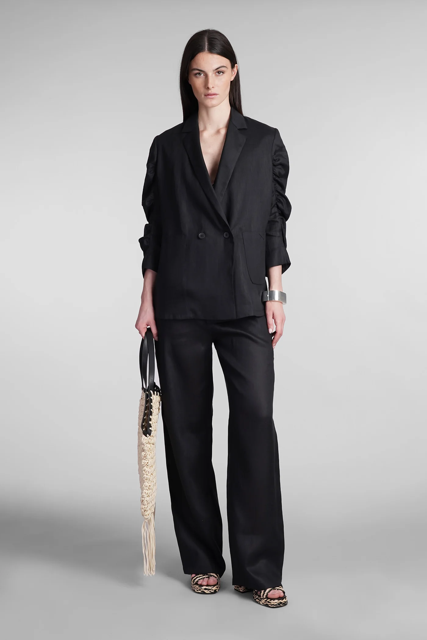 Jaira py Casual jacket in black linen - Image 2